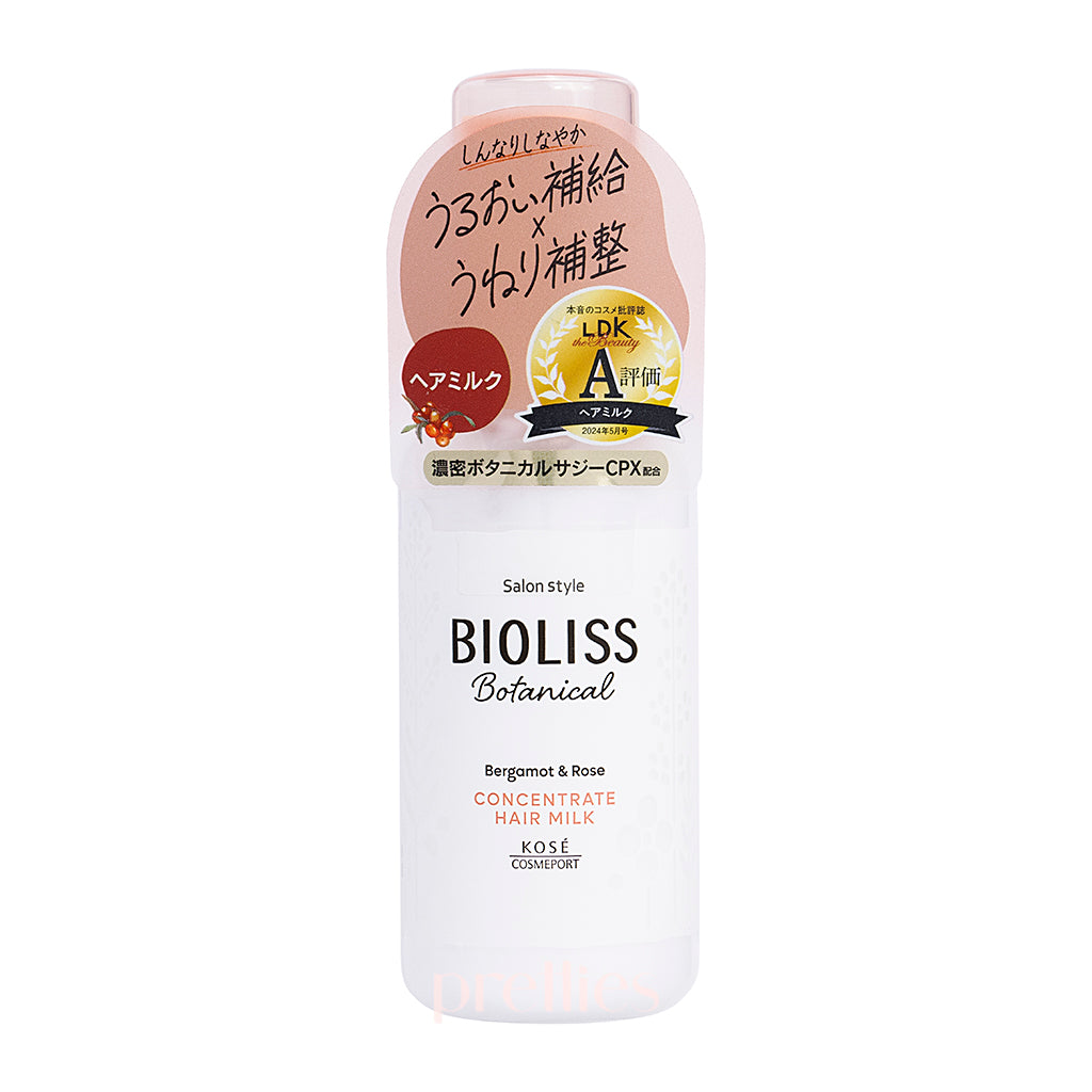 KOSE Bioliss Botanical Concentrate Hair Milk 100ml | Repairing & Nourishing Hair Treatment for Dry & Damaged Hair | Perfect for Daily Hair Care & Styling