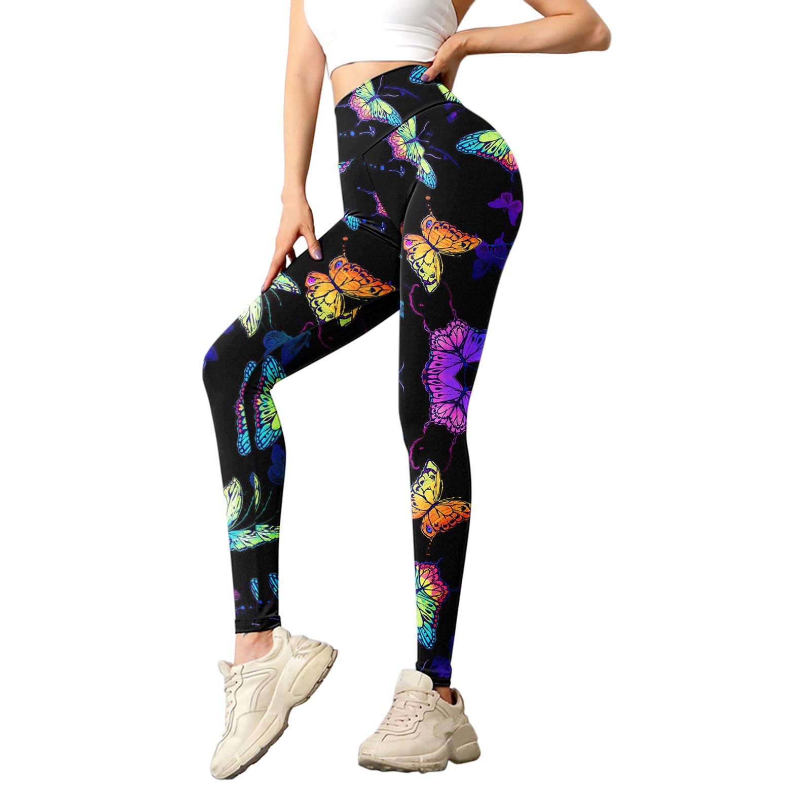 AOXUSM High Waisted Yoga Pants for Women - Tummy Control Workout Leggings with Booty Lifting Design, Skinny Fit for Yoga, Running, Gym & Training (Black, XL) - Perfect for Fitness, Lounge & Everyday Wear