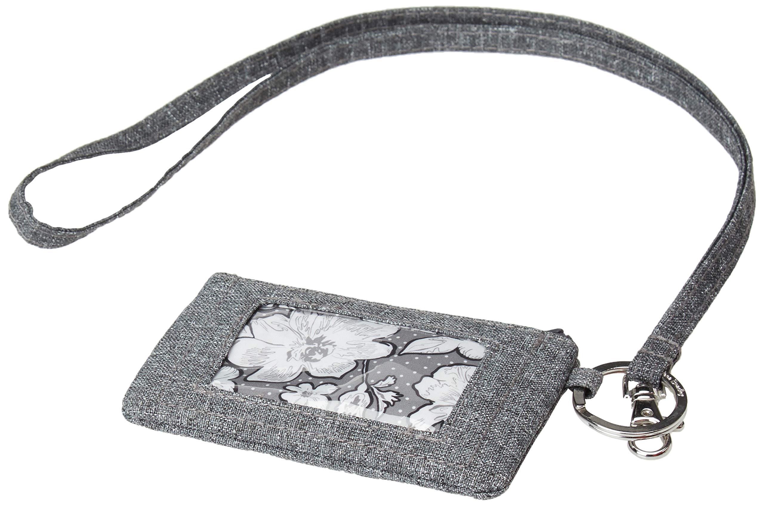 Vera Bradley Women's Recycled Lighten Up Reactive Zip ID Case & Lanyard Set - Eco-Friendly RFID Blocking Badge Holder for Work, School & Travel Accessories