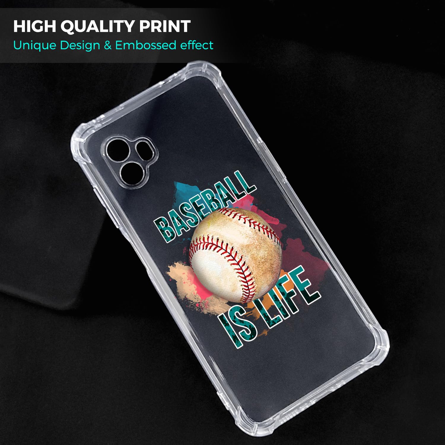 GlamCase for Samsung Galaxy XCover 6 Pro Case - Baseball is Life Printed Slim Fit Clear TPU Shockproof Protective Cover for Samsung Xcover6 Pro 5G (6.6 Inch) - Perfect for Outdoor Sports & Daily Use
