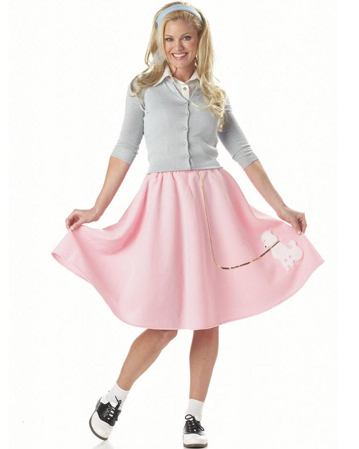Vintage 1950s Poodle Print Women's A-Line Skirt - Retro Swing Skirt for Casual Wear, Parties & Rockabilly Fashion
