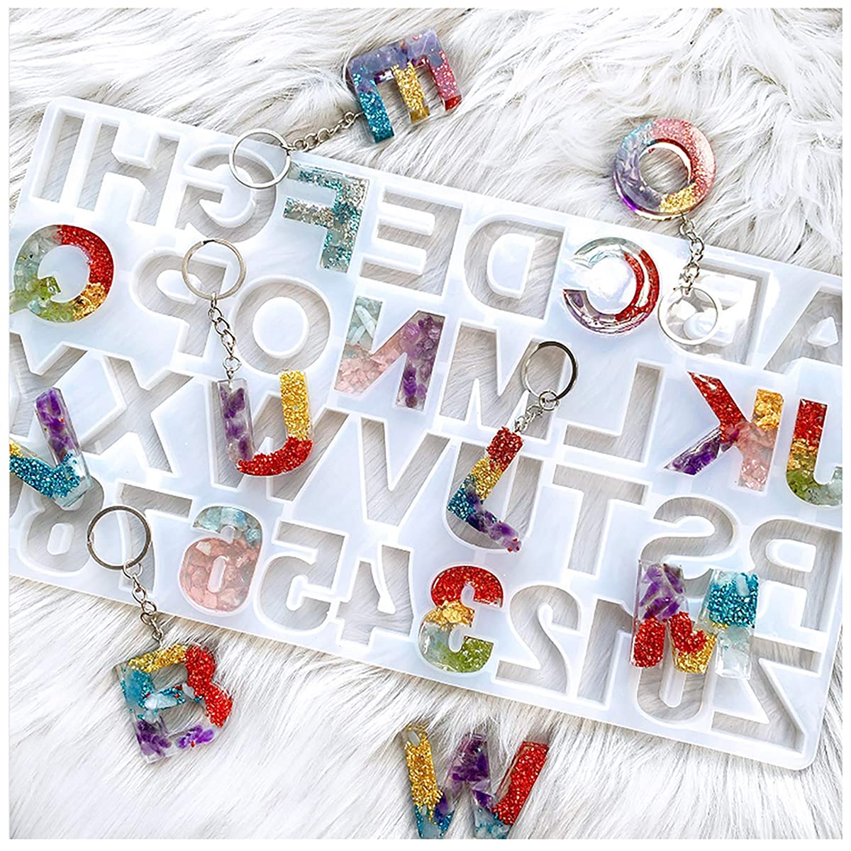 ECYC Alphabet Letter Number Molds for Epoxy Resin Jewelry Making - DIY Earring Pendants, Keychain & Craft Casting Molds - Perfect for Handmade Gifts, Home Decor & Creative Projects