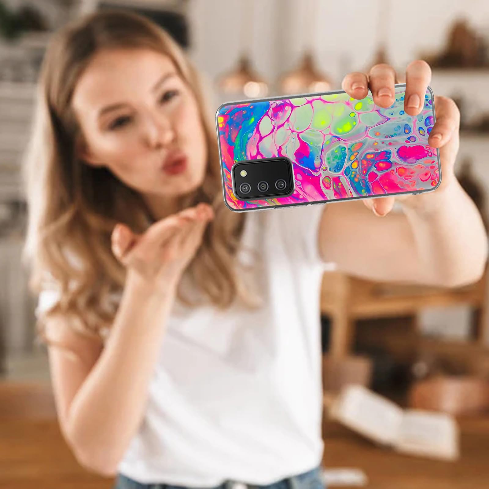 Abstract Marble Clear Case for Samsung Galaxy A02S - Slim Liquid Silicone Phone Cover for Men & Women - Full Body Protection Soft Gel Rubber Case - Perfect for Everyday Use, Work, and Travel