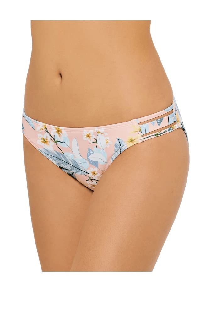 Floral Strappy Hipster Bikini for Juniors - Medium Size, Pink | Perfect for Beach Vacations, Pool Parties & Summer Getaways