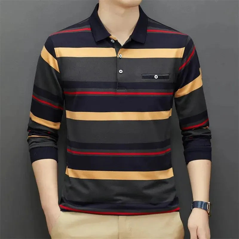 Men's Polo Shirt 95% Cotton Long Sleeve Casual Button Down Shirt - Multi Color Options for Work, Golf & Everyday Wear