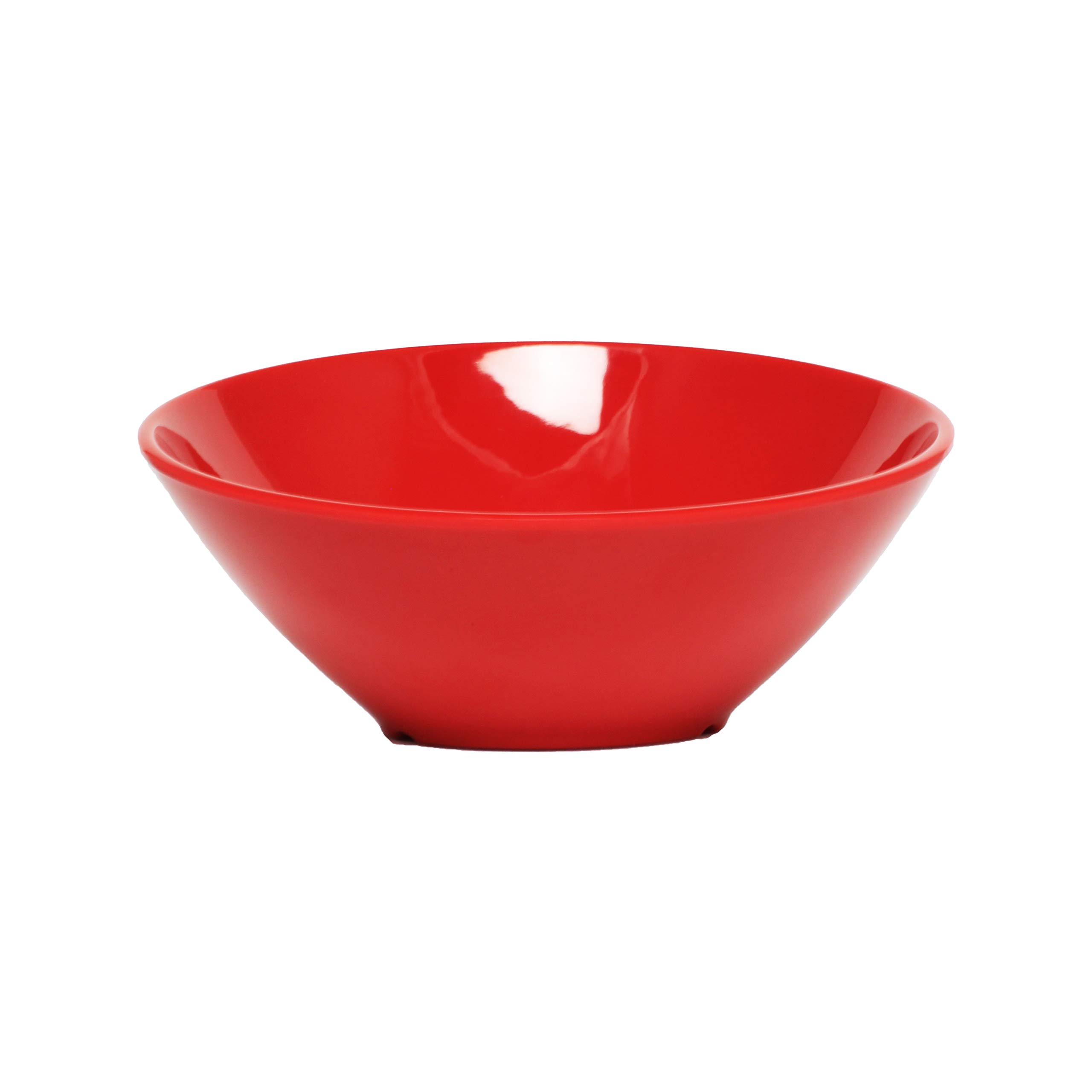 Thunder Group 24 oz Melamine Cascading Bowl - Pure Red - Durable & Lightweight Serving Bowl for Salads, Snacks, and Party Dishes