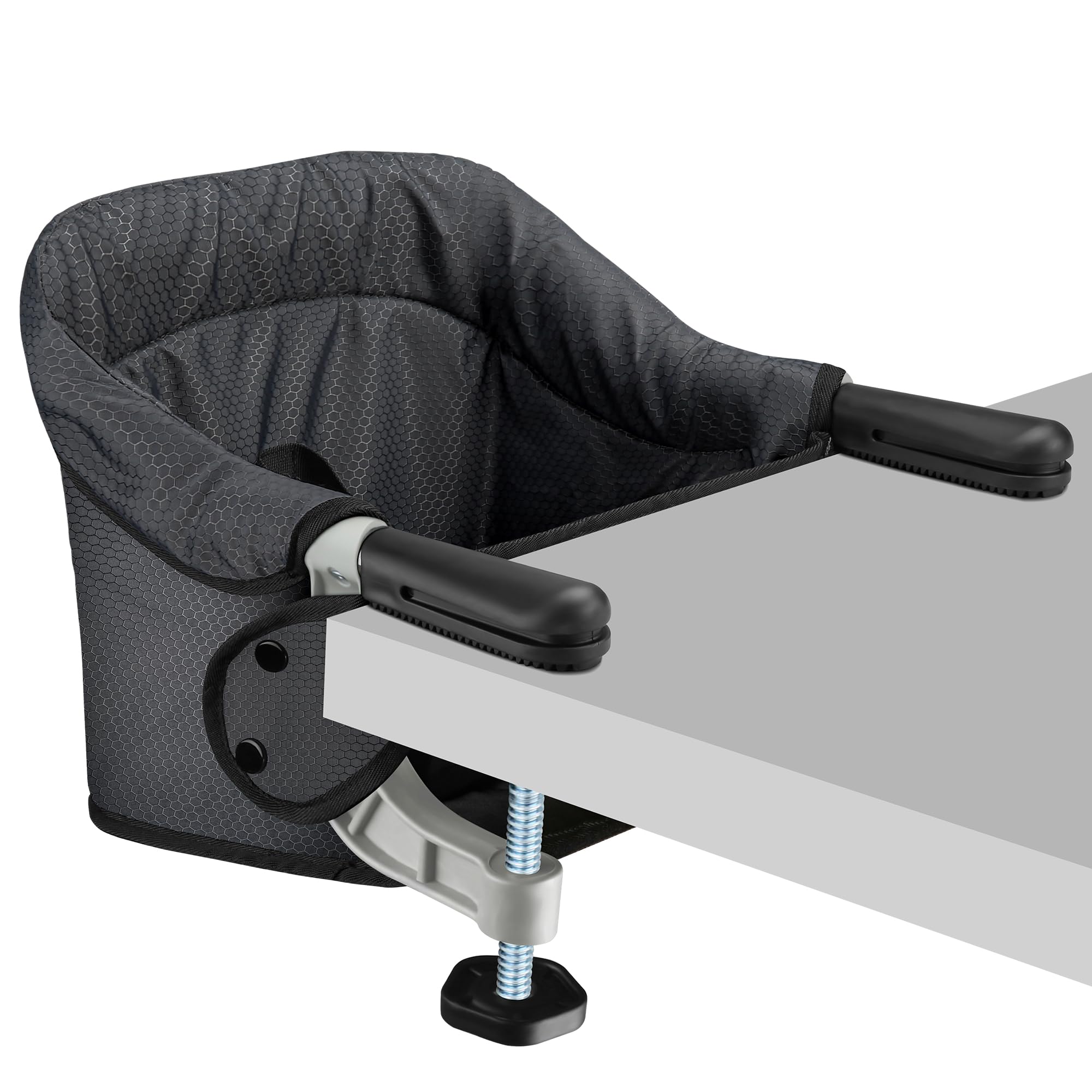 **Hook On Chair - Safe & High Load Baby High Chair with Fold-Flat Storage, Secure Table Clip & Removable Cushion - Portable Travel Dining Chair for Restaurants, Kitchens & Outdoor Use (Black)**