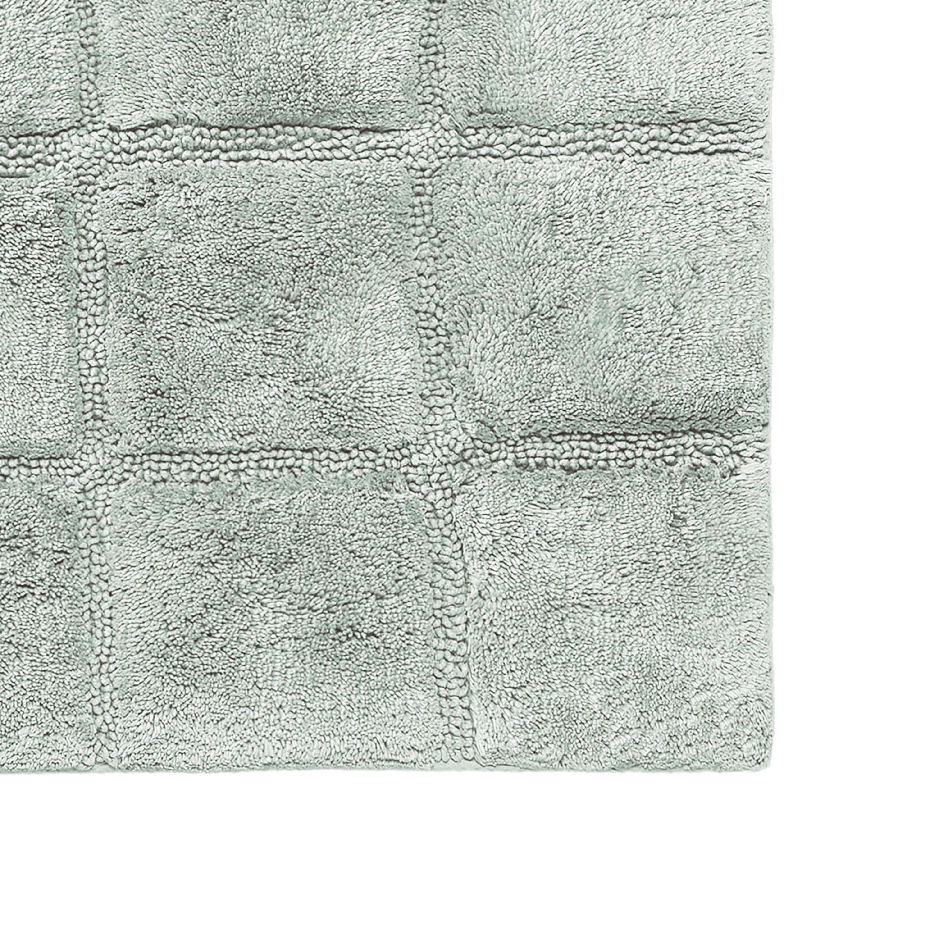 Premium 2-Piece Cotton Checkered Bath Rug Set - Non-Slip, Absorbent, Soft & Durable - Perfect for Bathroom, Shower, Vanity & Spa Areas