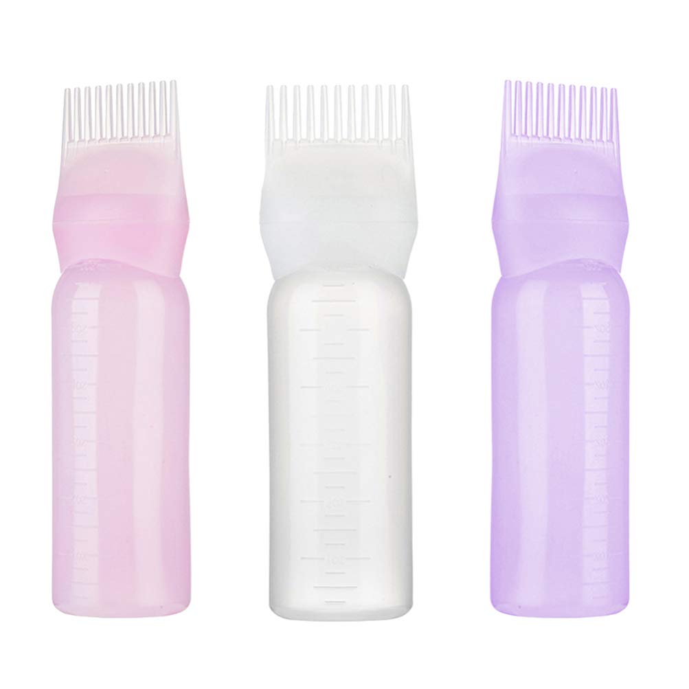 Minkissy 3PCS Root Comb Applicator Bottle for Hair Coloring & Dye - Salon Grade Shampoo Bottle with Comb - Perfect for At-Home Hair Treatments & Professional Salon Use