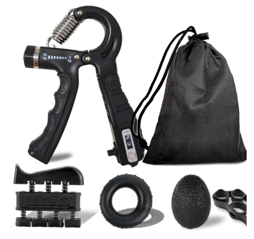 Adjustable Hand Grip Strength Trainer with Finger Exerciser - Improve Grip Strength & Finger Dexterity for Rock Climbing, Weightlifting & Rehabilitation Therapy