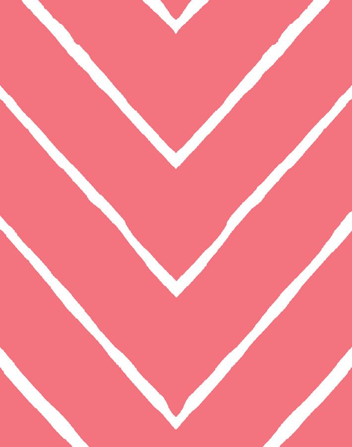 Frances Chevron Wallpaper by Wallshoppe - Pink Flamingo Pattern Peel & Stick Wallpaper for Bedroom, Nursery, or Bathroom Decor