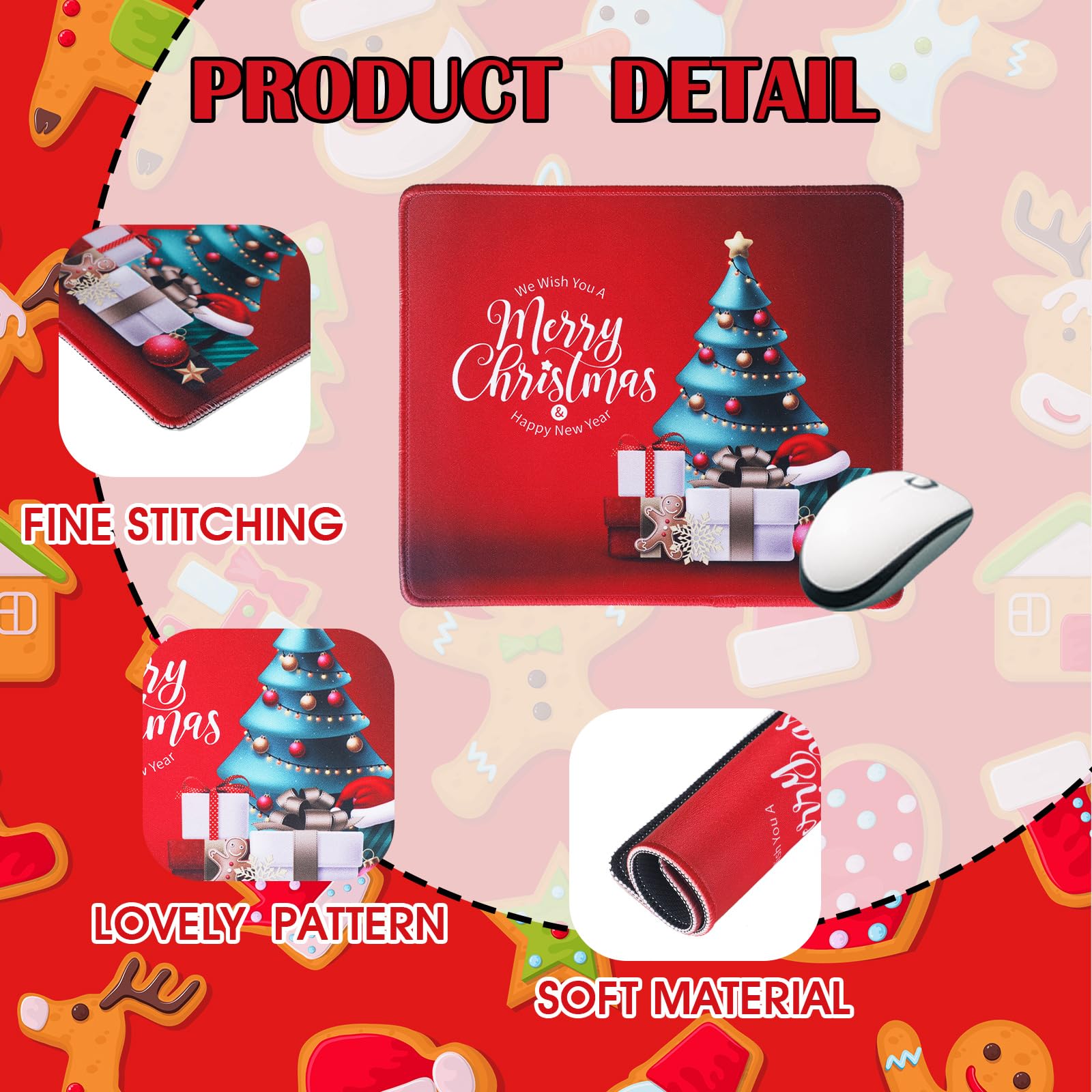 Christmas Monitor Cover & Mouse Pad Set - Home Office Decor & Gift