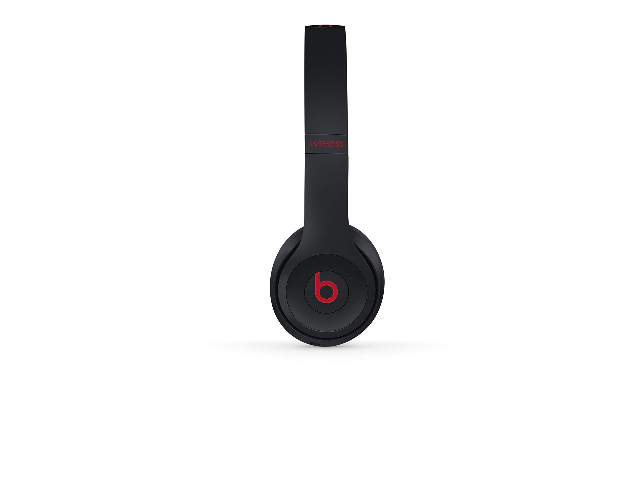 Beats Solo3 Wireless On-Ear Headphones - Bluetooth, 40 Hours Battery Life, Built-in Mic - Defiant Black-Red (Renewed) - Perfect for Gym, Travel & Commuting