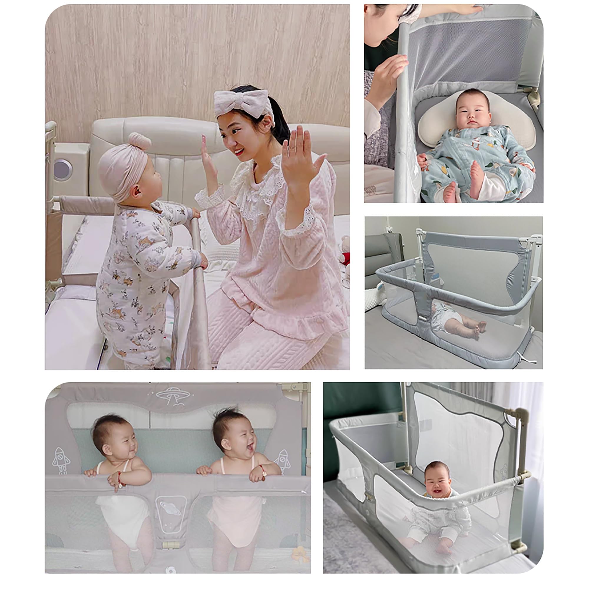 3-in-1 Baby Bassinet & Bedside Sleeper - Portable Co-Sleeping Crib with Breathable Mesh, Washable Liner & Sturdy Aluminum Frame | Safe Infant Bed for Nursery, Travel & Room Sharing