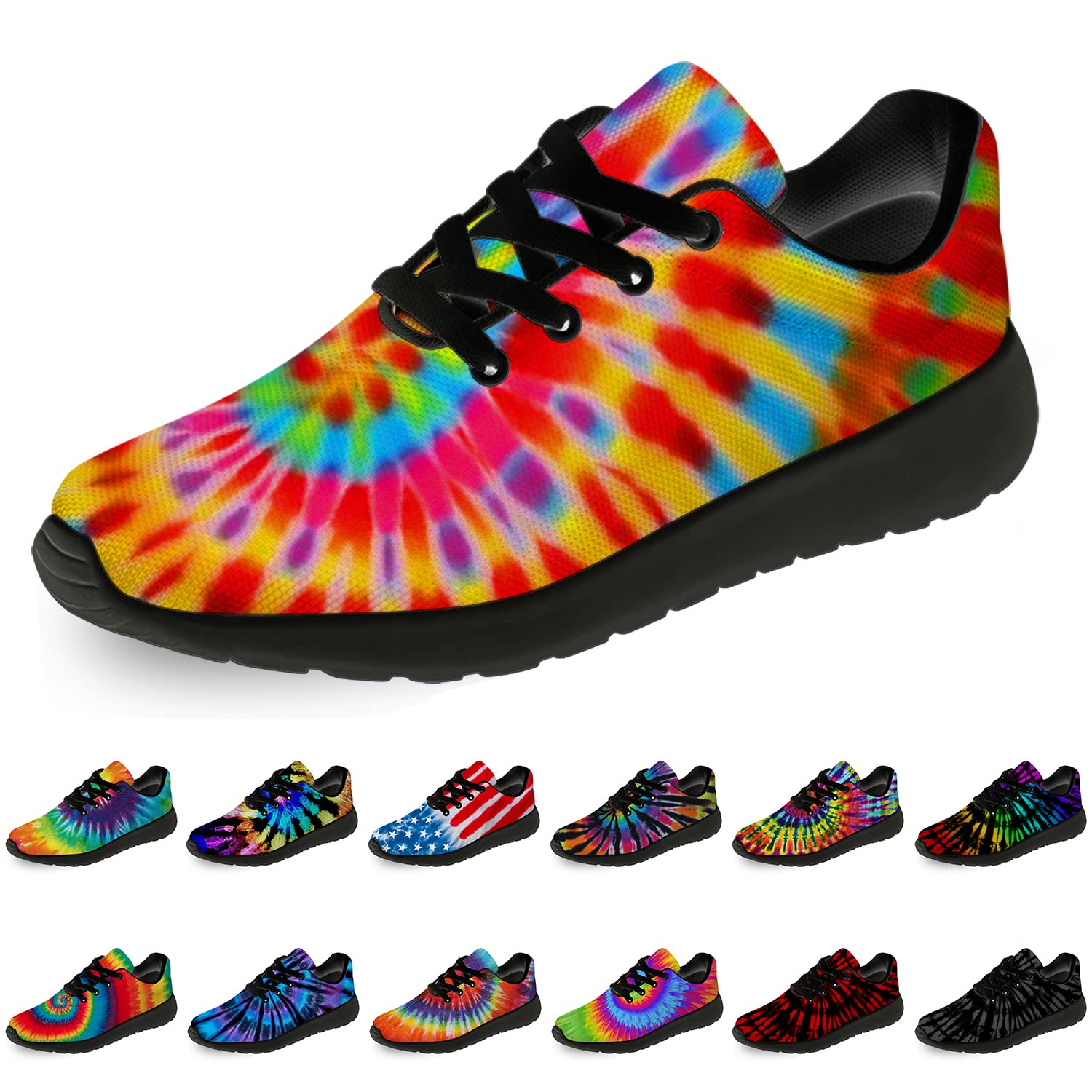 Tie Dye Running Shoes for Women & Men - Comfortable Walking Tennis Sneakers for Jogging, Sports & Casual Wear - Perfect Gift for Athletes & Fitness Lovers
