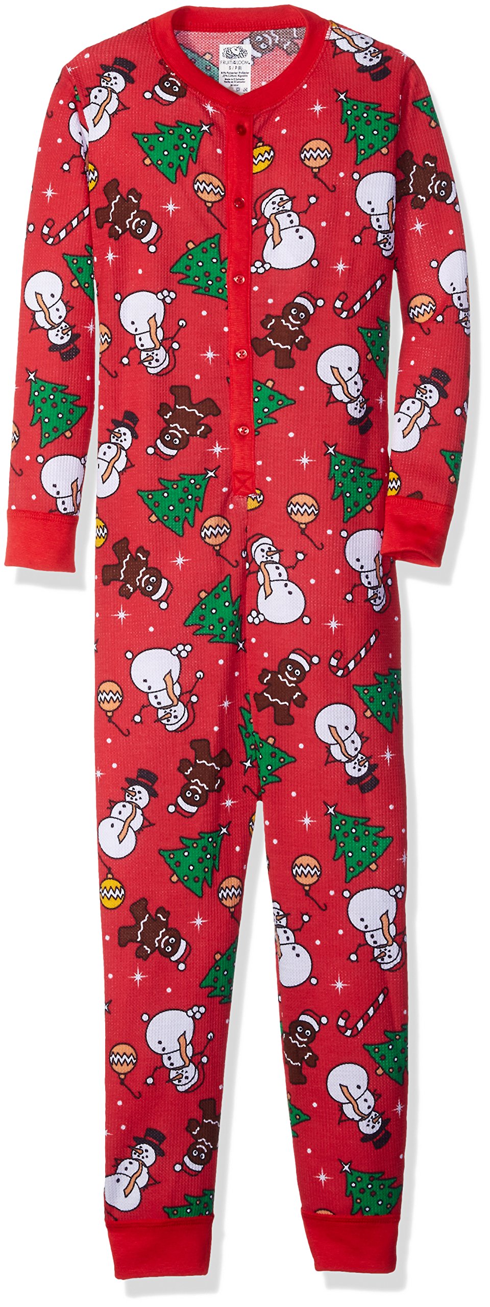 Fruit of the Loom Boys' Union Suit - Soft Cotton One-Piece Pajamas for Toddlers & Kids - Perfect for Winter Sleepwear, Family Matching Outfits & Cozy Loungewear