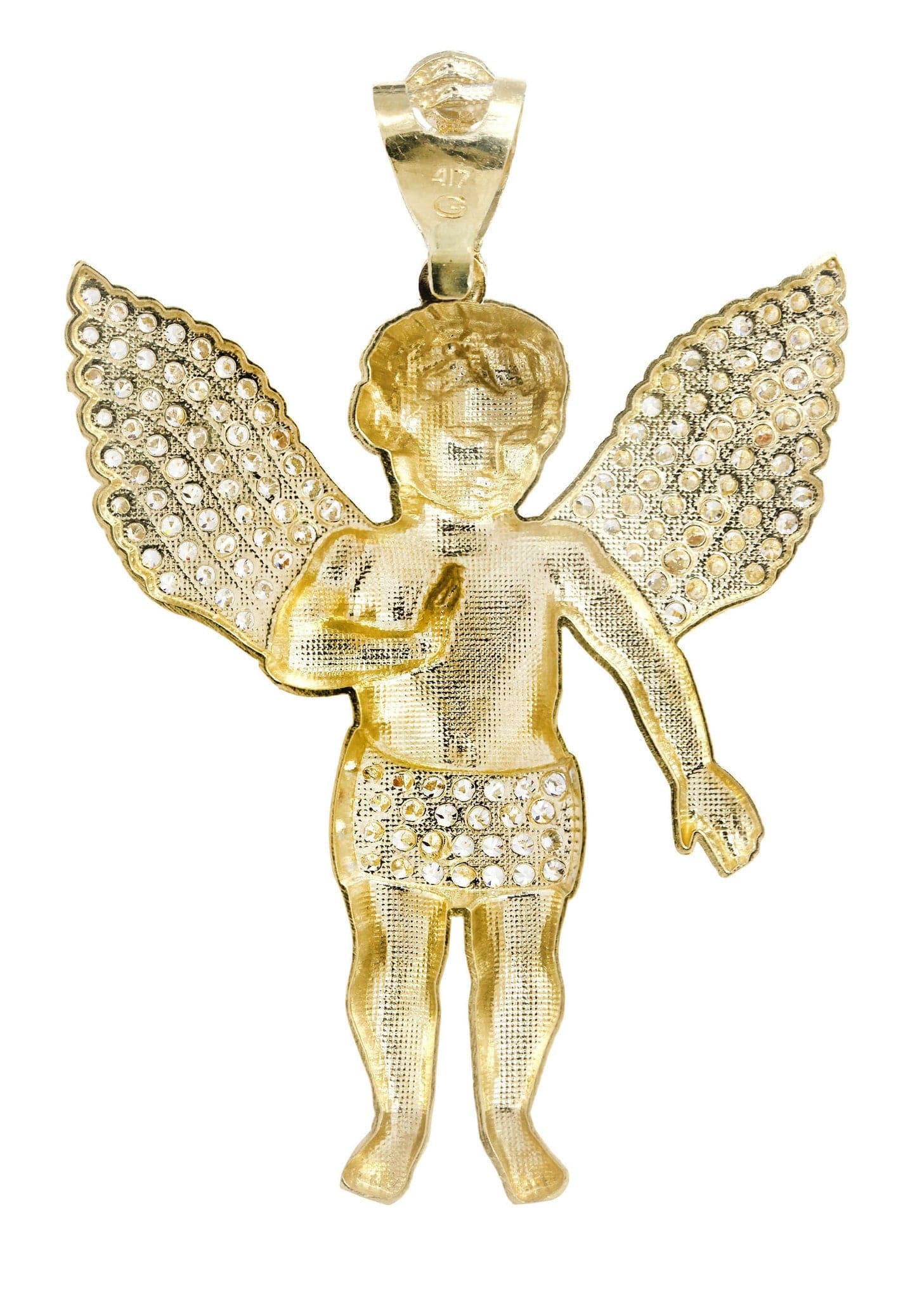10K Gold Angel Pendant Necklace - 14.3 Grams Solid Gold Religious Jewelry for Women - Perfect Gift for Birthday, Christmas & Special Occasions