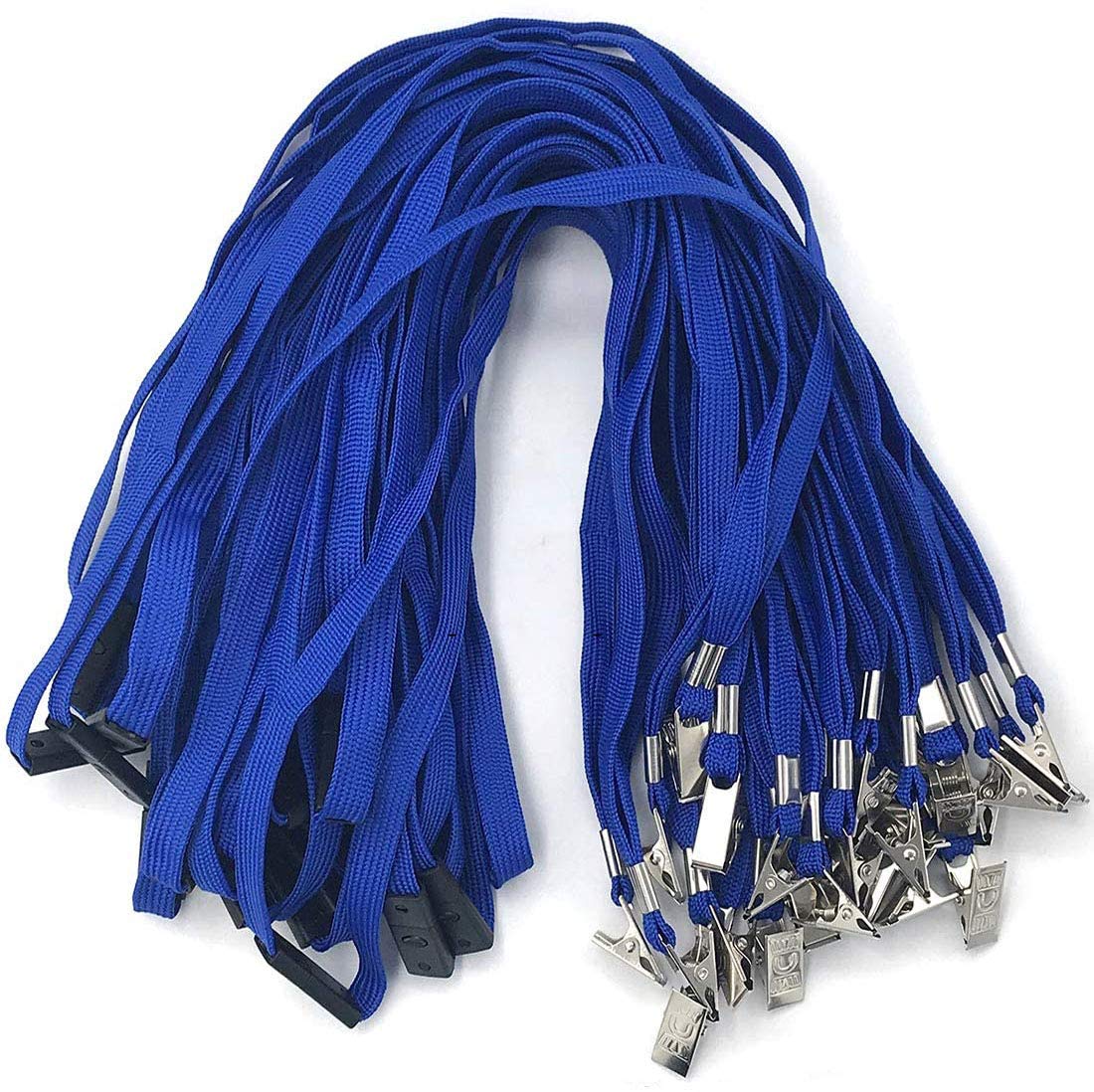 Breakaway Safety Lanyards (25 PCS) - Blue Badge Lanyards for Work & Events