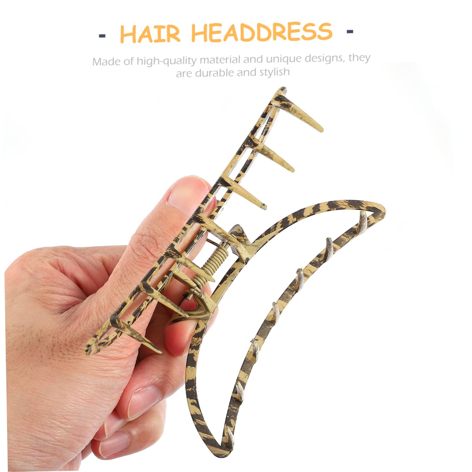 GALPADA 2 Pack Leopard Print Hair Claw Clips for Women - Durable Non-Slip Hair Clips for Ponytails, Half-Up Styles & Sectioning - Fade-Resistant Hair Accessories for Daily Use, Work & Special Occasions