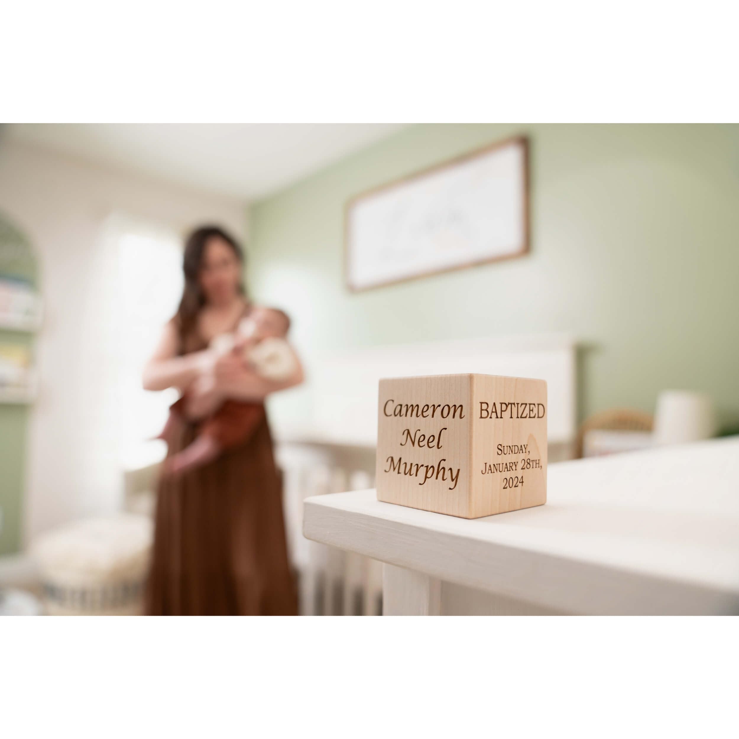 Personalized Baby Baptism Wood Block - Custom Christening Gift for Boys & Girls - 3 Sizes (3