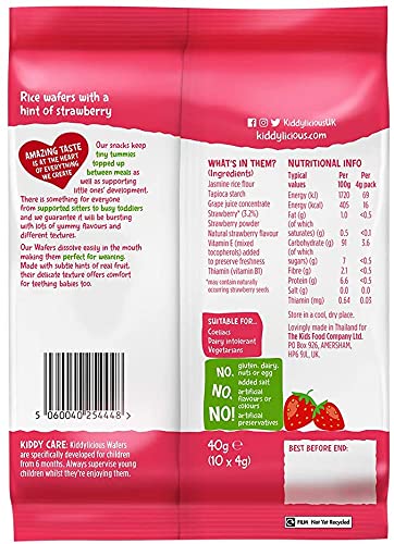 Kiddylicious Gluten-Free & Dairy-Free Kids Snacks - Blueberry, Banana, Strawberry Wafers Variety Pack (3 x 20 Twin Packs) | Healthy On-The-Go Snacks for Toddlers, School Lunches & Travel