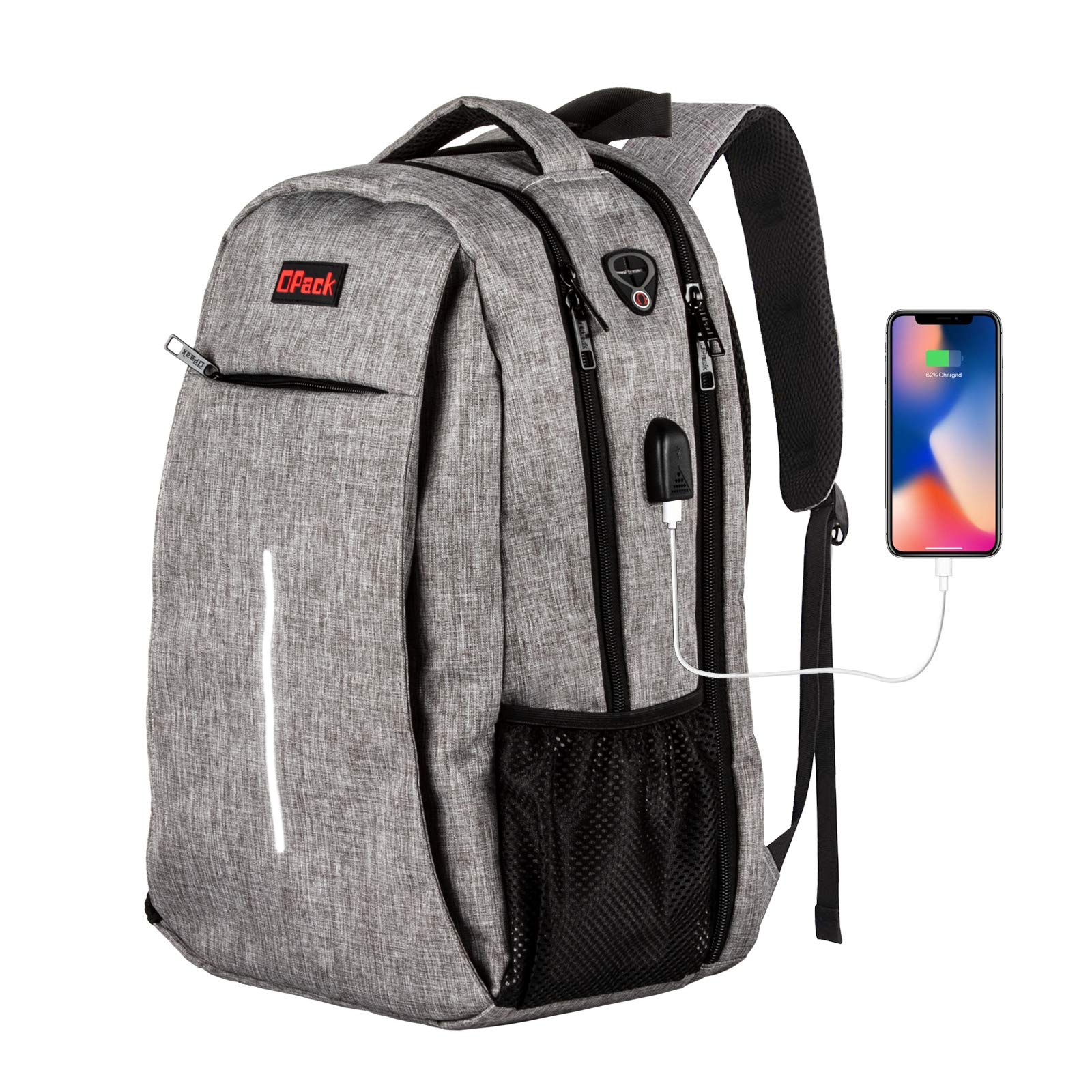 5-Star Anti-Theft Travel Laptop Backpack with USB Charging Port & Headphone Jack - Durable Business & College Computer Bag for Men & Women - Perfect for Commuting, Air Travel & Campus Use