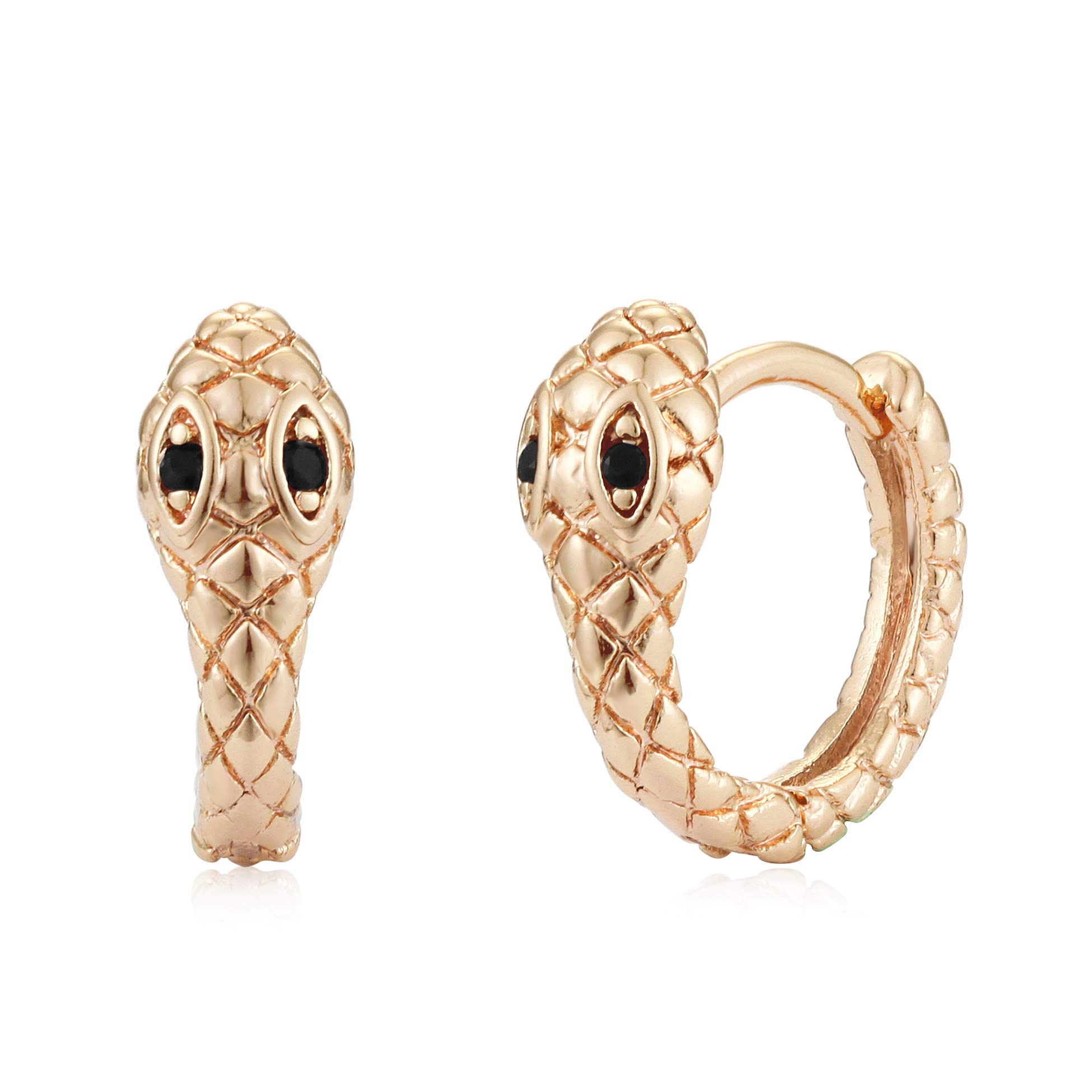 VACRONA 14k Gold Plated Huggie Hoop Earrings for Women - Small Gold Cuff Earrings for Everyday Wear, Date Night & Gift Giving