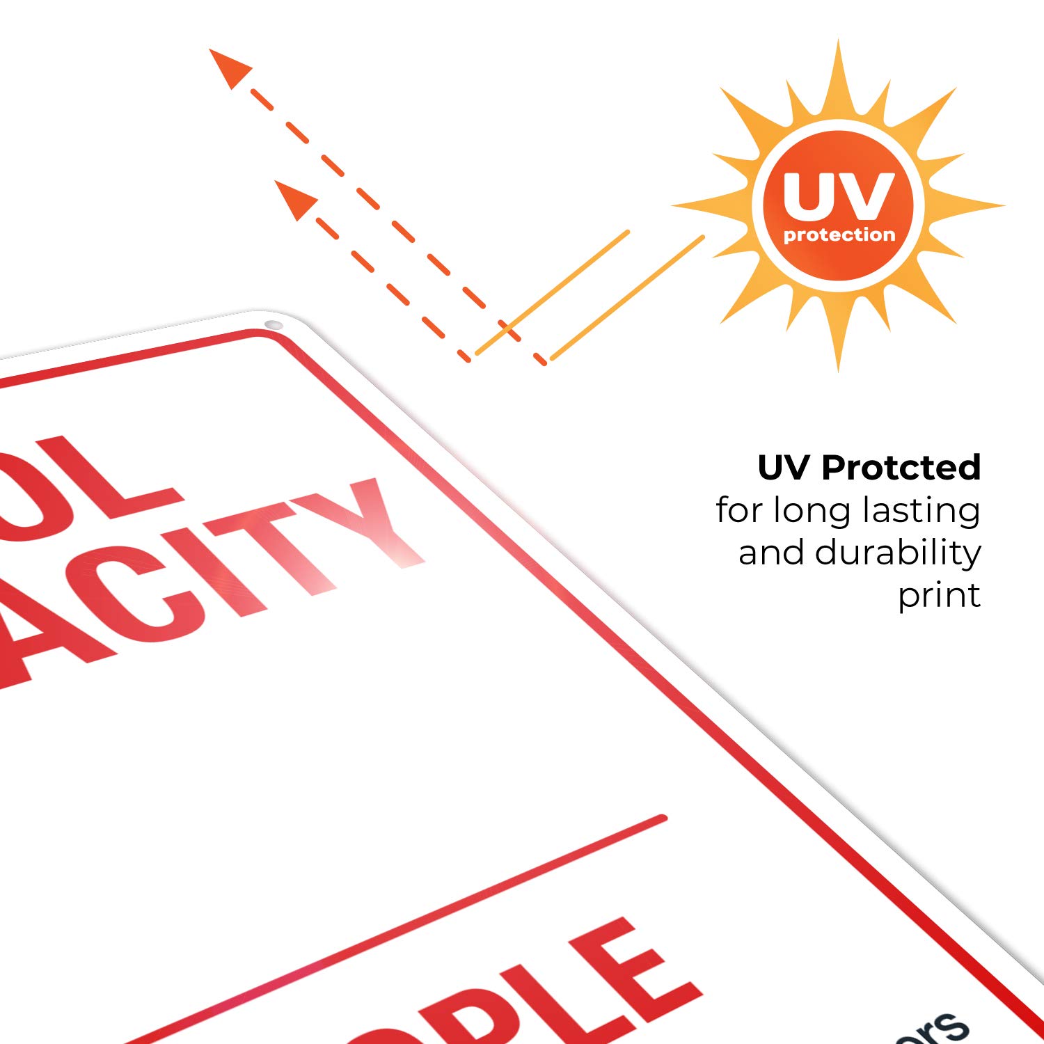 Pool Capacity Sign - 10x14 Inches Rust-Free .040 Aluminum Fade-Resistant Sign for Swimming Pools | Durable Outdoor Safety Sign Made in USA | Perfect for Public Pools, Resorts & Backyard Swimming Areas