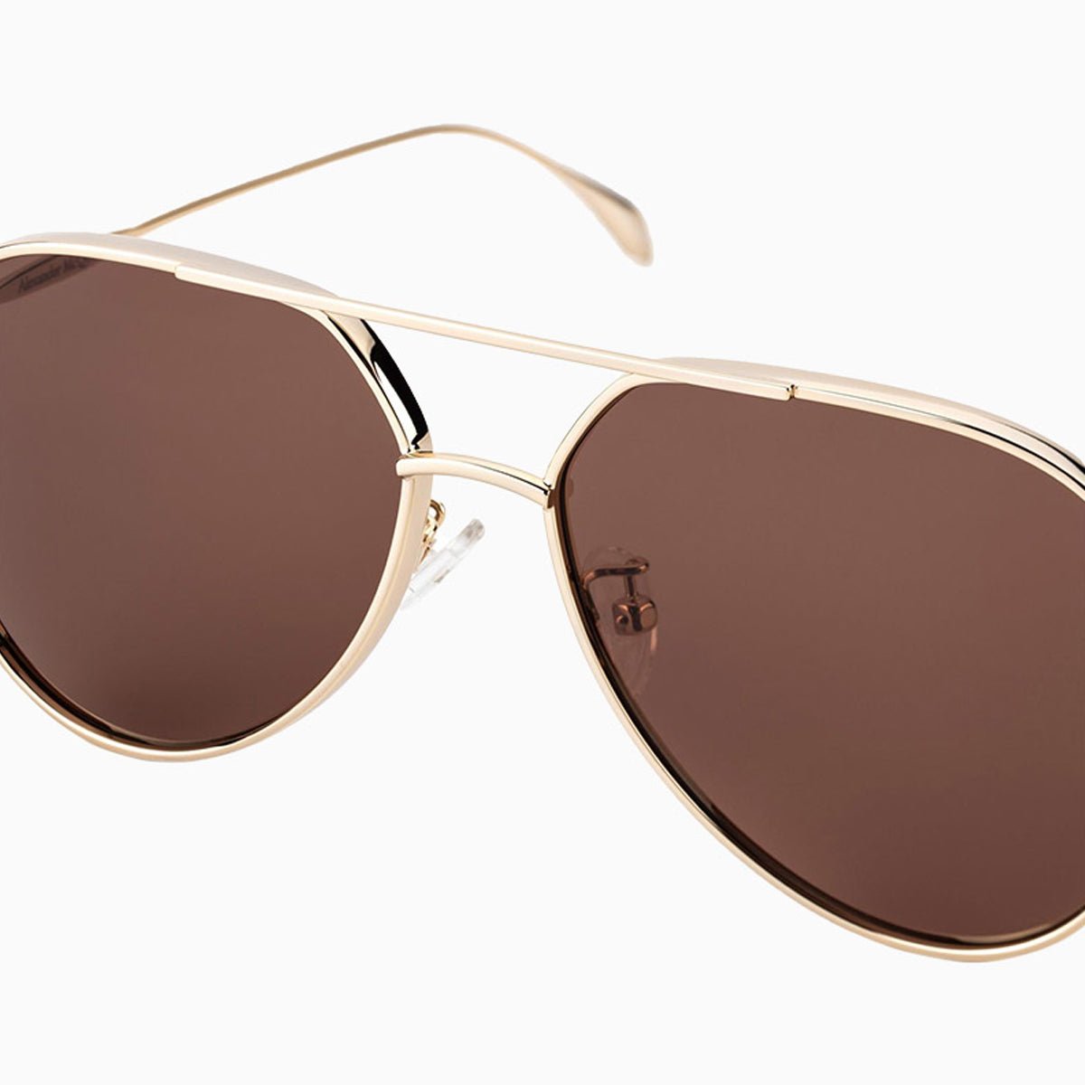 Alexander McQueen Gold Brown Sunglasses for Women - Luxury Designer Sunglasses with UV Protection - Perfect for Beach, Travel & Outdoor Activities
