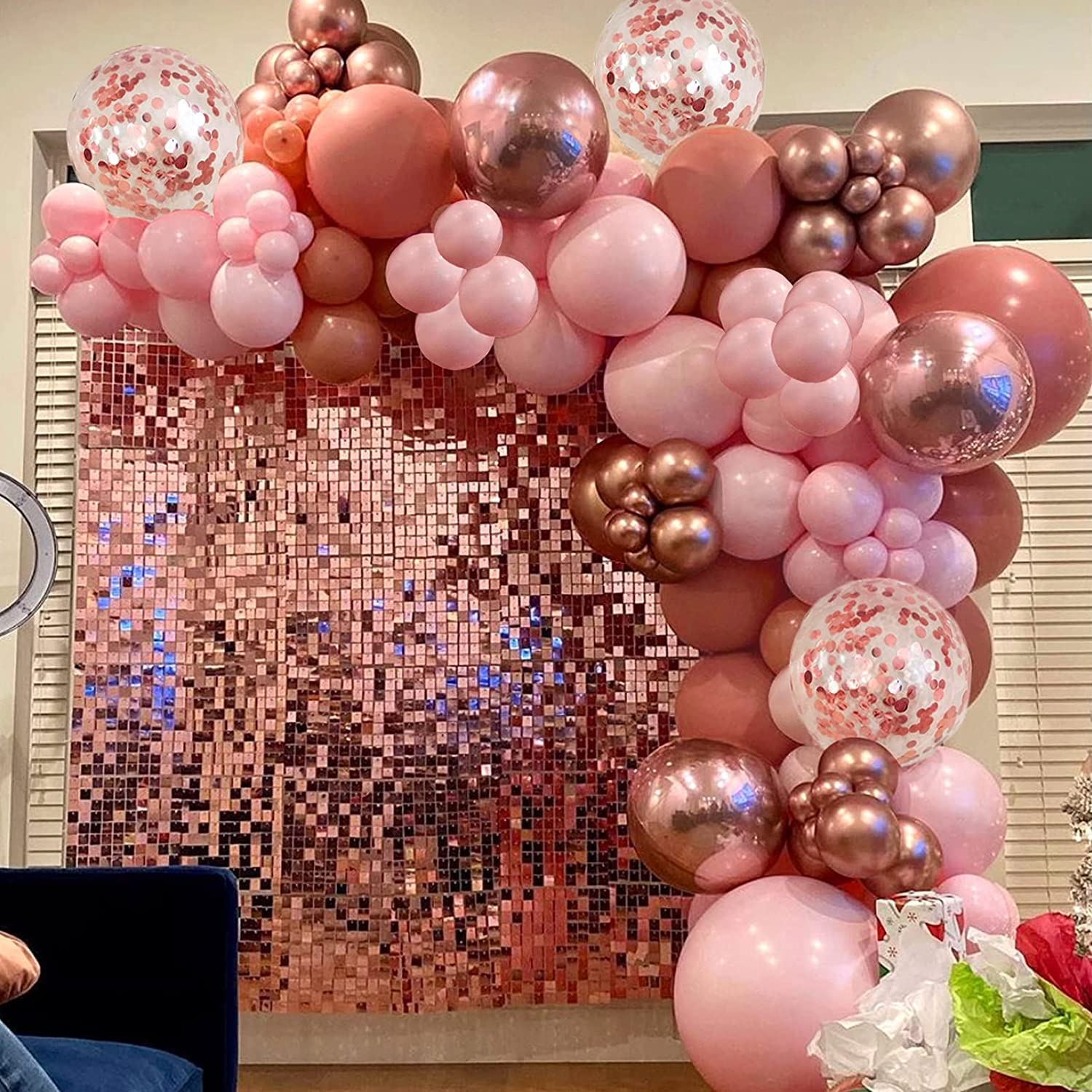 12 Pack Pink Sequin Wall Panels - Glitter Backdrop for Wedding, Bridal Shower, Birthday Party & Home Decor | Shimmer Wall Decoration for Events, Advertising Signs & Photo Booth Backgrounds