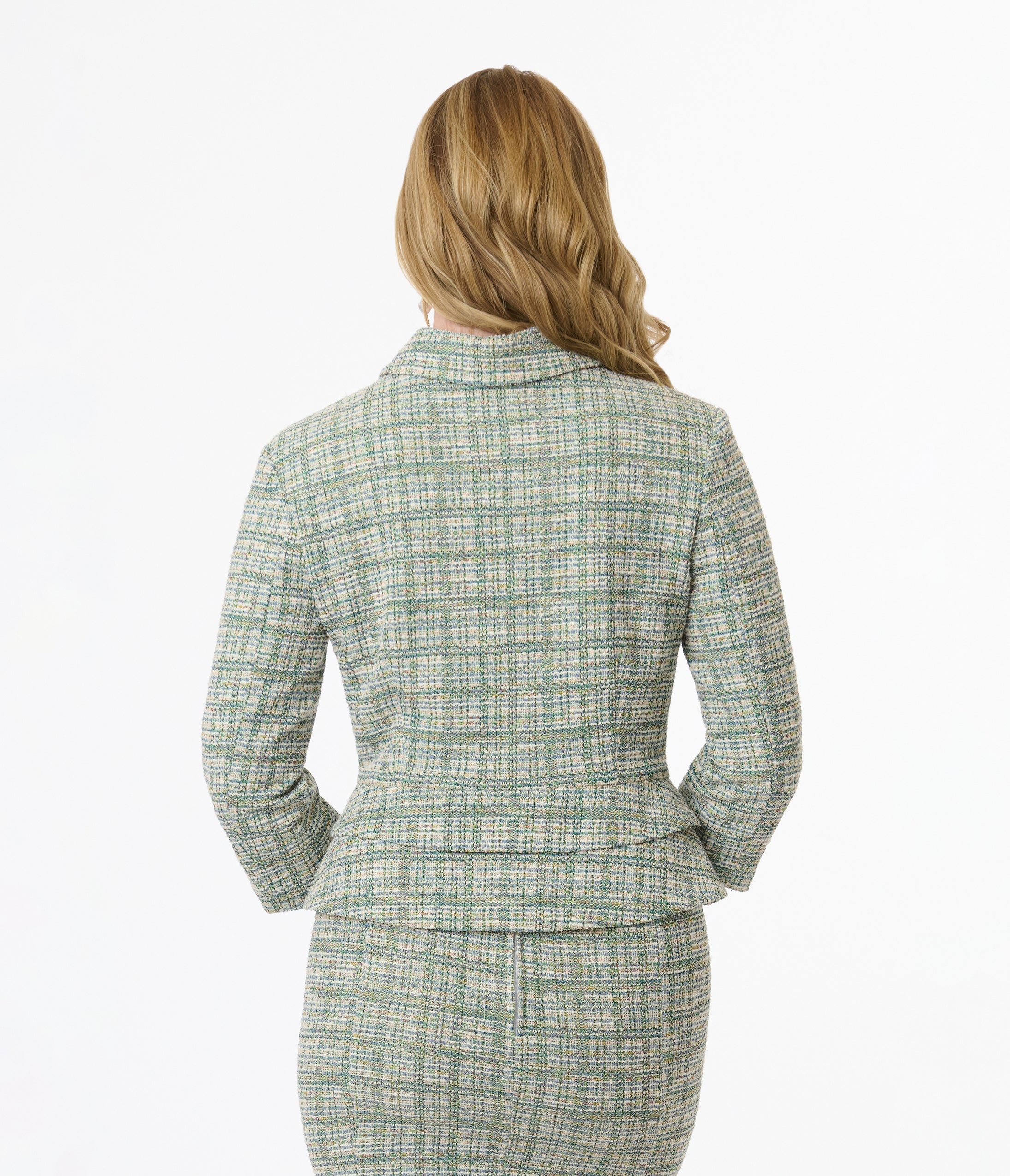 Vintage 1940s Green Plaid Boucle Peclum Jacket - Retro Women's Blazer for Office, Cocktail Parties & Special Occasions