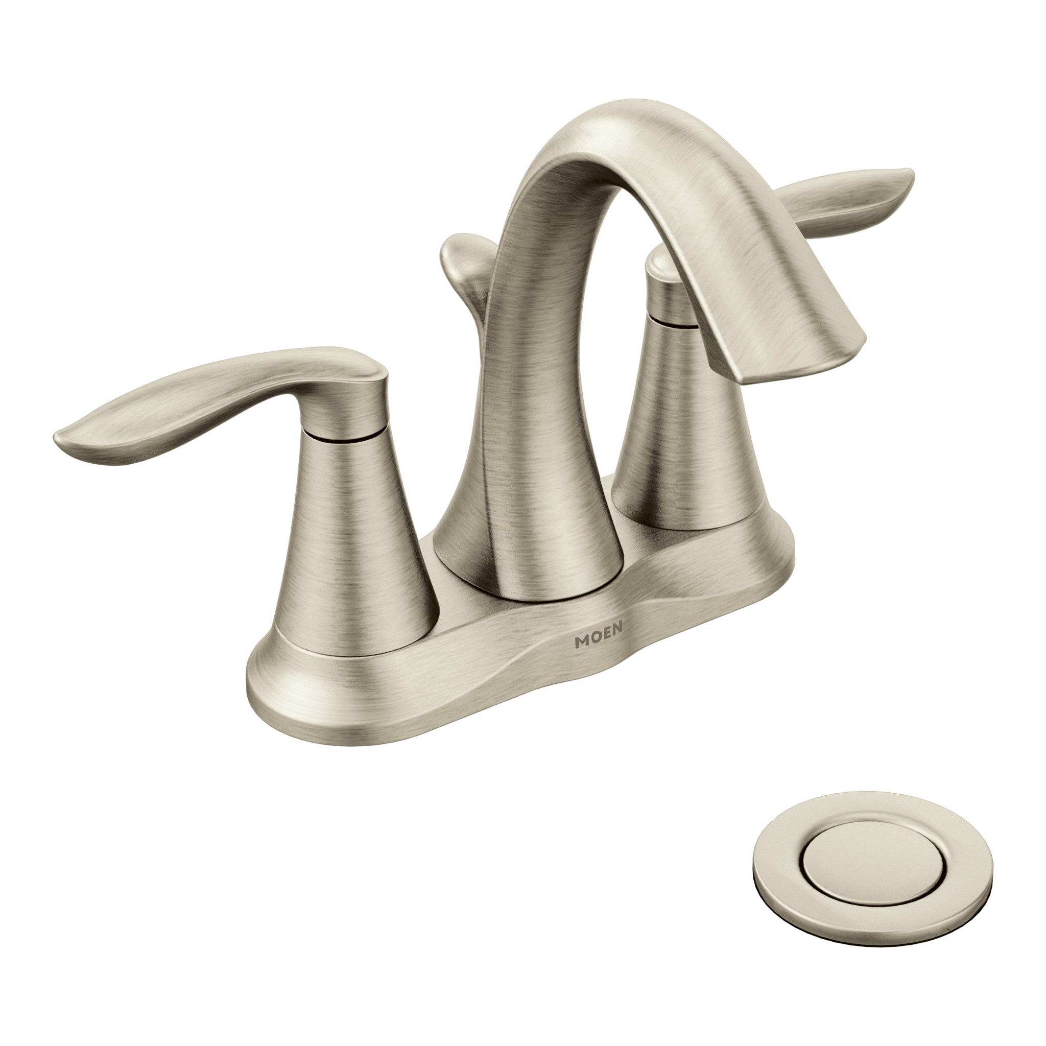 Eva Chrome Two Handle High Arc Bathroom Faucet - Modern Waterfall Spout for Vanity Sink, Perfect for Master Bathroom & Powder Room Renovation