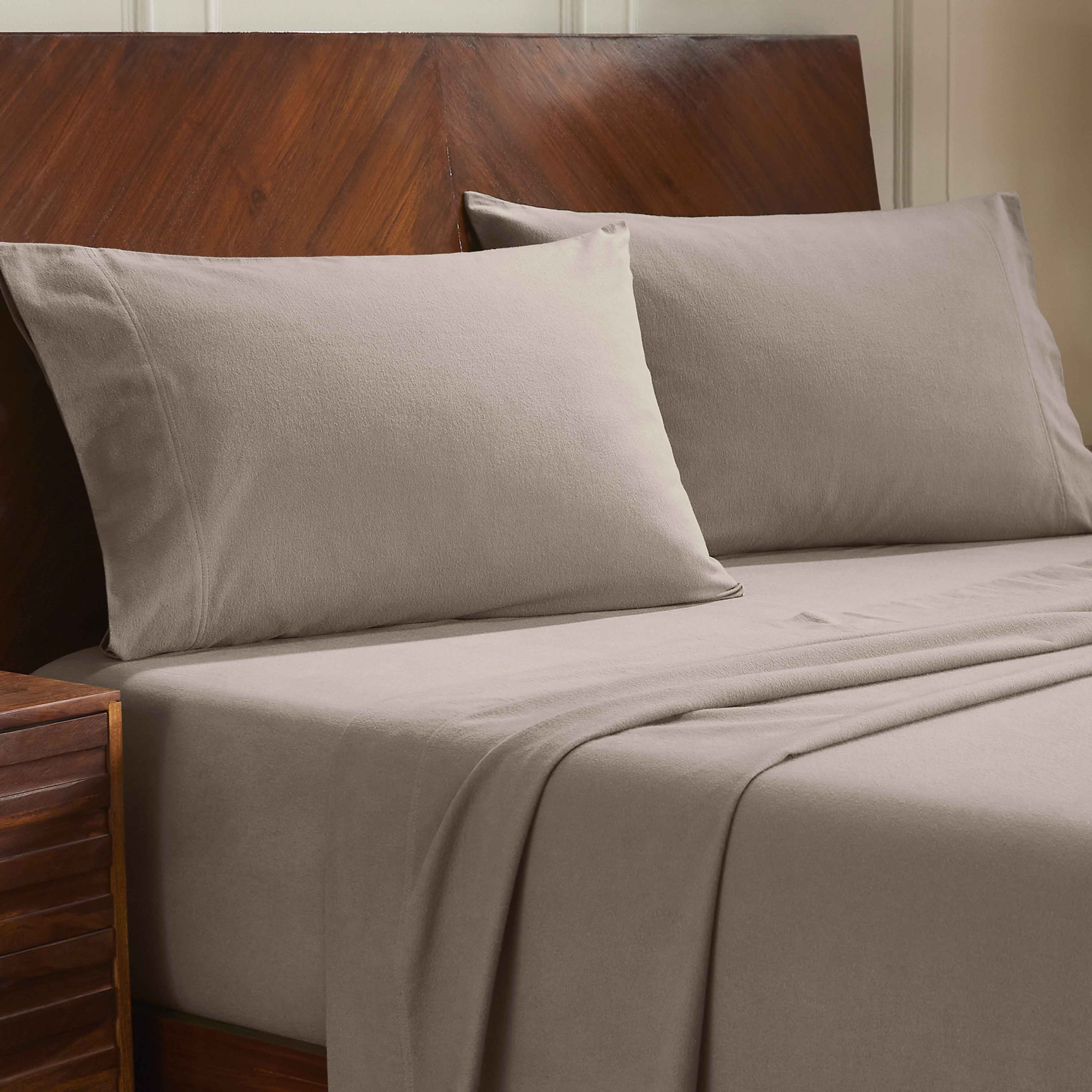 Premium Rome Flannel Cotton Solid Brushed Pillowcase Set of 2 - Ultra Soft & Cozy Bedding for Winter Nights - Perfect for Master Bedroom, Guest Room & Cold Weather Comfort