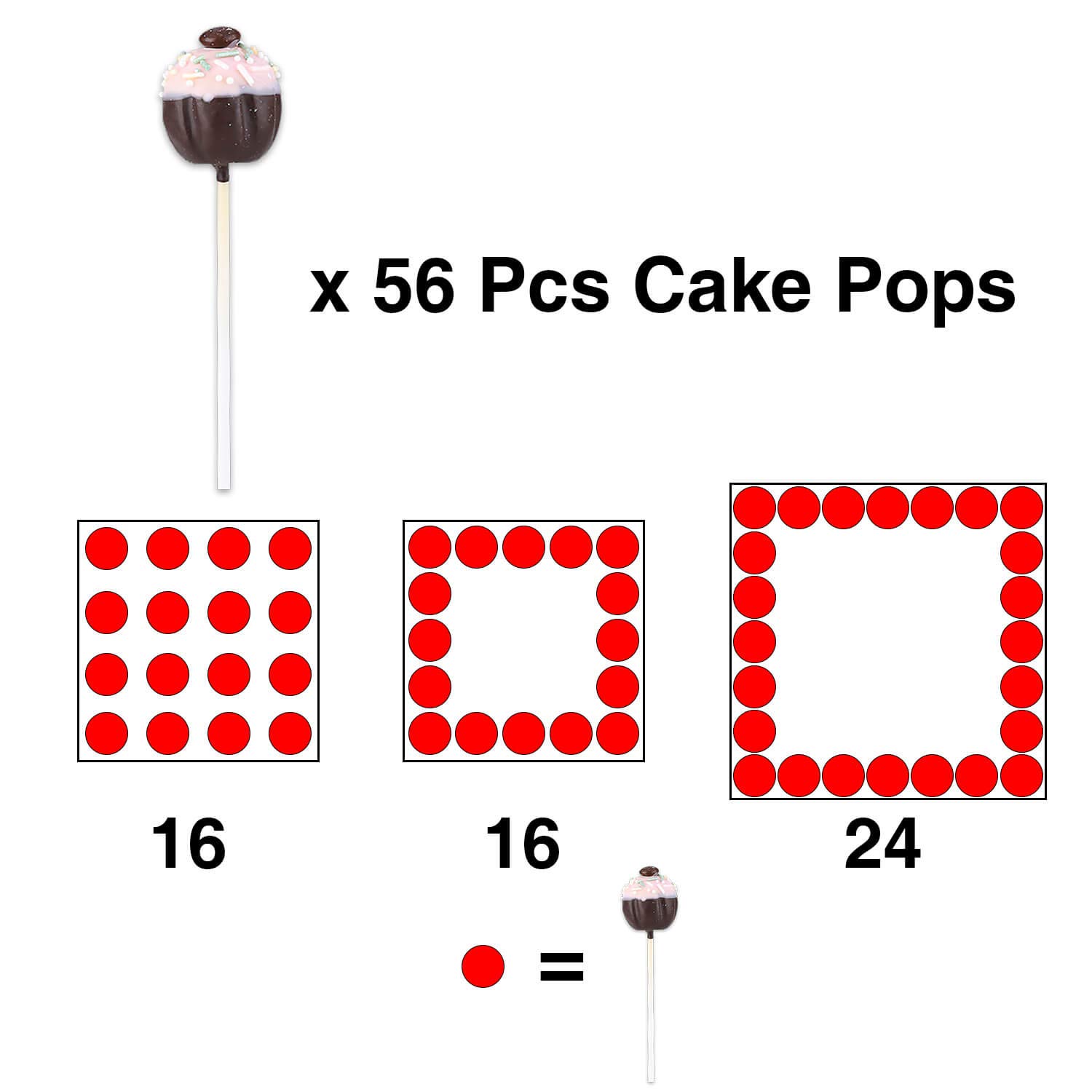 Goabroa 3-Tier Clear Acrylic Cake Pop Stand - 56 Hole Dessert Display Holder for Baby Showers, Weddings, Birthday Parties & Anniversaries | Perfect for Candy Buffets, Dessert Tables & Party Decorations