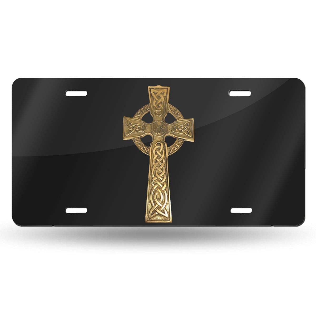Celtic Cross Novelty License Plate - Decorative Aluminum Vanity Tag for Cars & Trucks - Perfect for St. Patrick's Day & Irish-Themed Decor