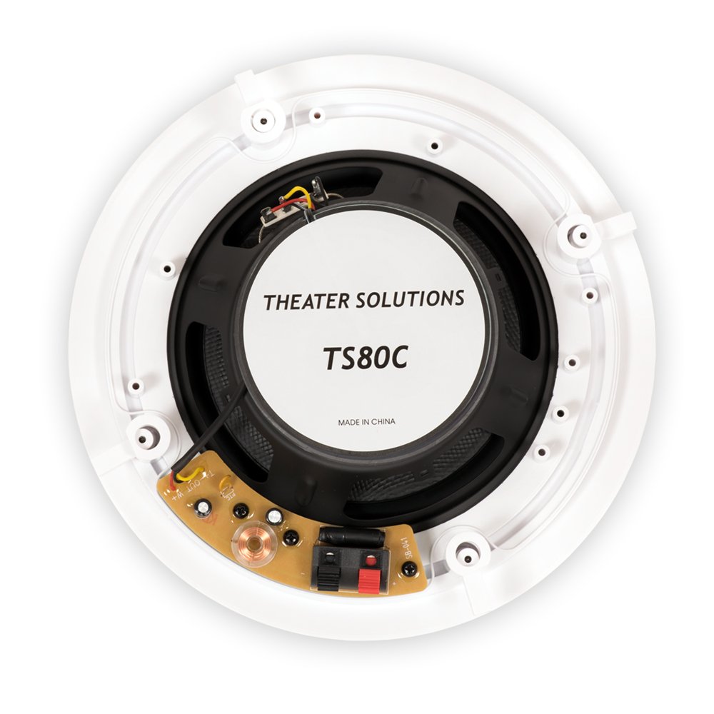 TS80C 8-Inch In-Ceiling Speakers with Flush Mount Design - 3 Pair Pack for Home Theater & Surround Sound | Perfect for Living Room, Bedroom, and Basement Audio Systems