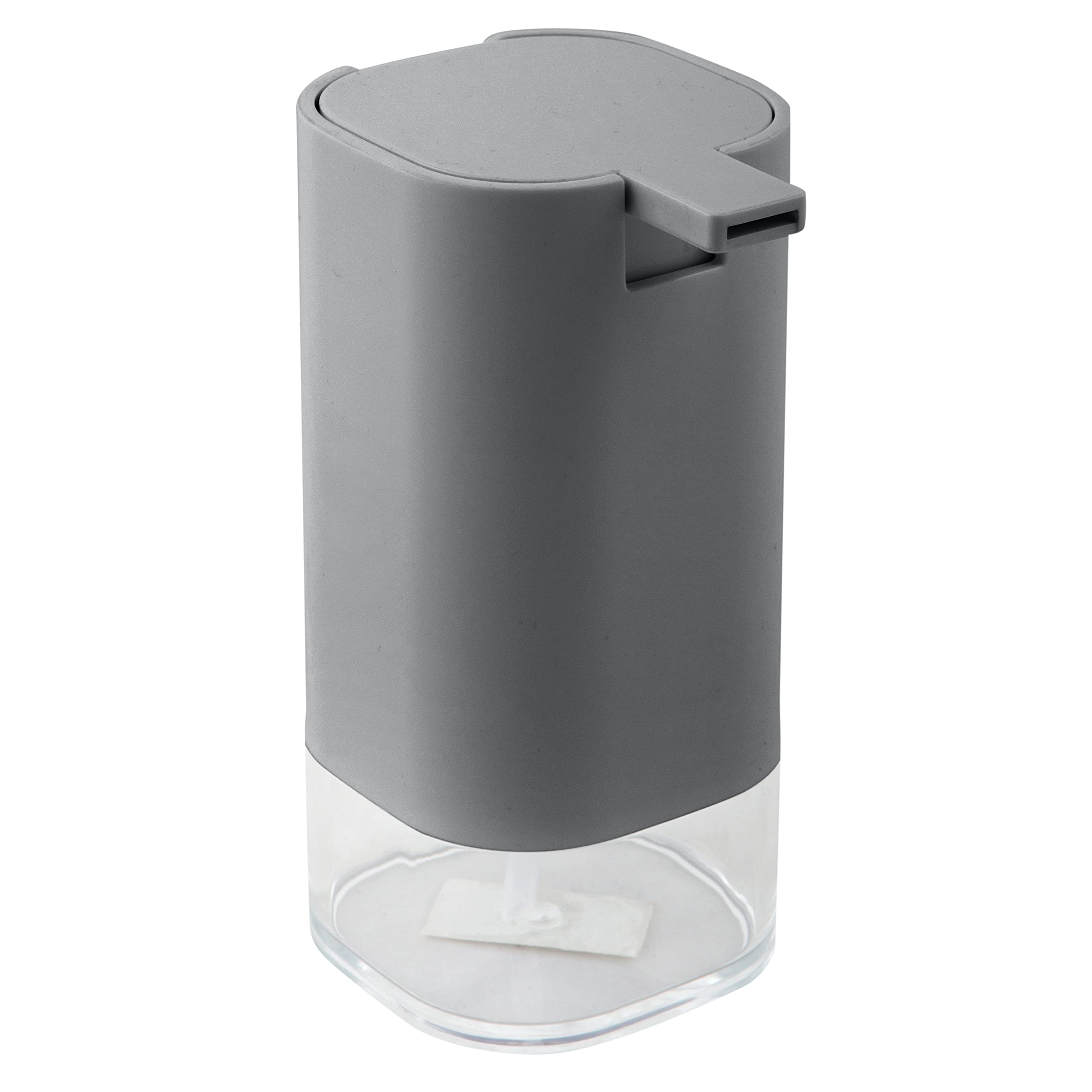 Premium Acrylic Soap Dispenser - 14 oz Capacity | Rust-Resistant Pump for Bathroom & Kitchen | Easy to Use for Soaps & Lotions | Modern Grey Design | Perfect for Sink Countertops, Guest Bathrooms & Spa-Style Decor