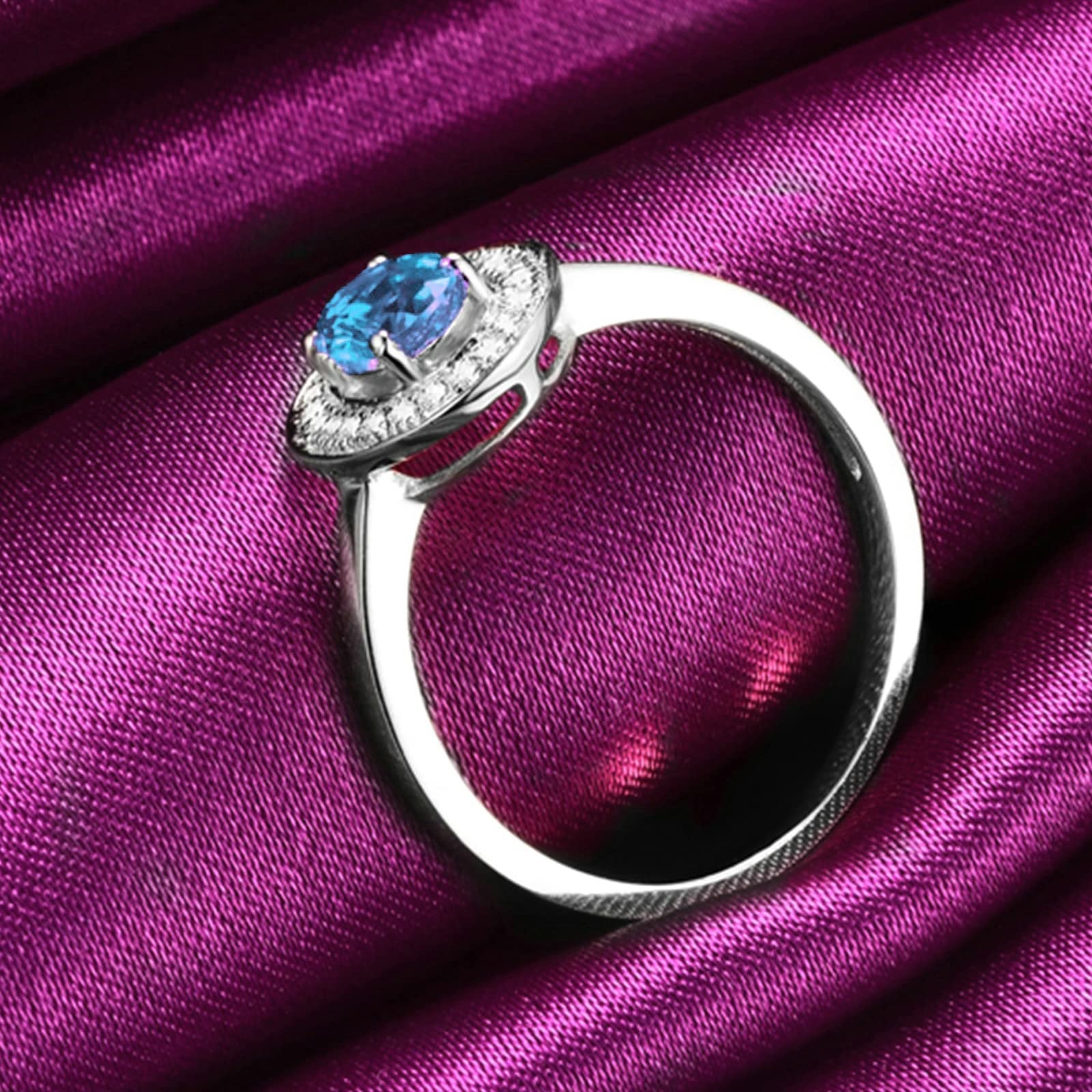 Gualiy Sterling Silver Anniversary Rings for Women & Men - Oval Cubic Zirconia Wedding, Engagement & Promise Rings (Sizes 4-11) - Perfect for Anniversaries, Proposals & Romantic Gifts