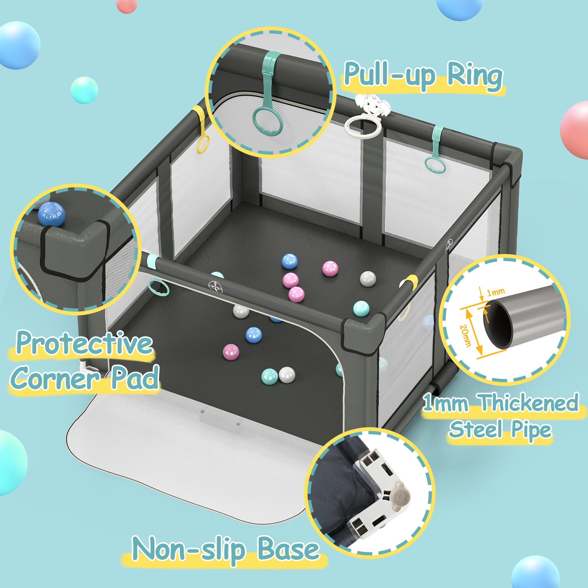 Foldable Baby Playpen for Toddlers - 50