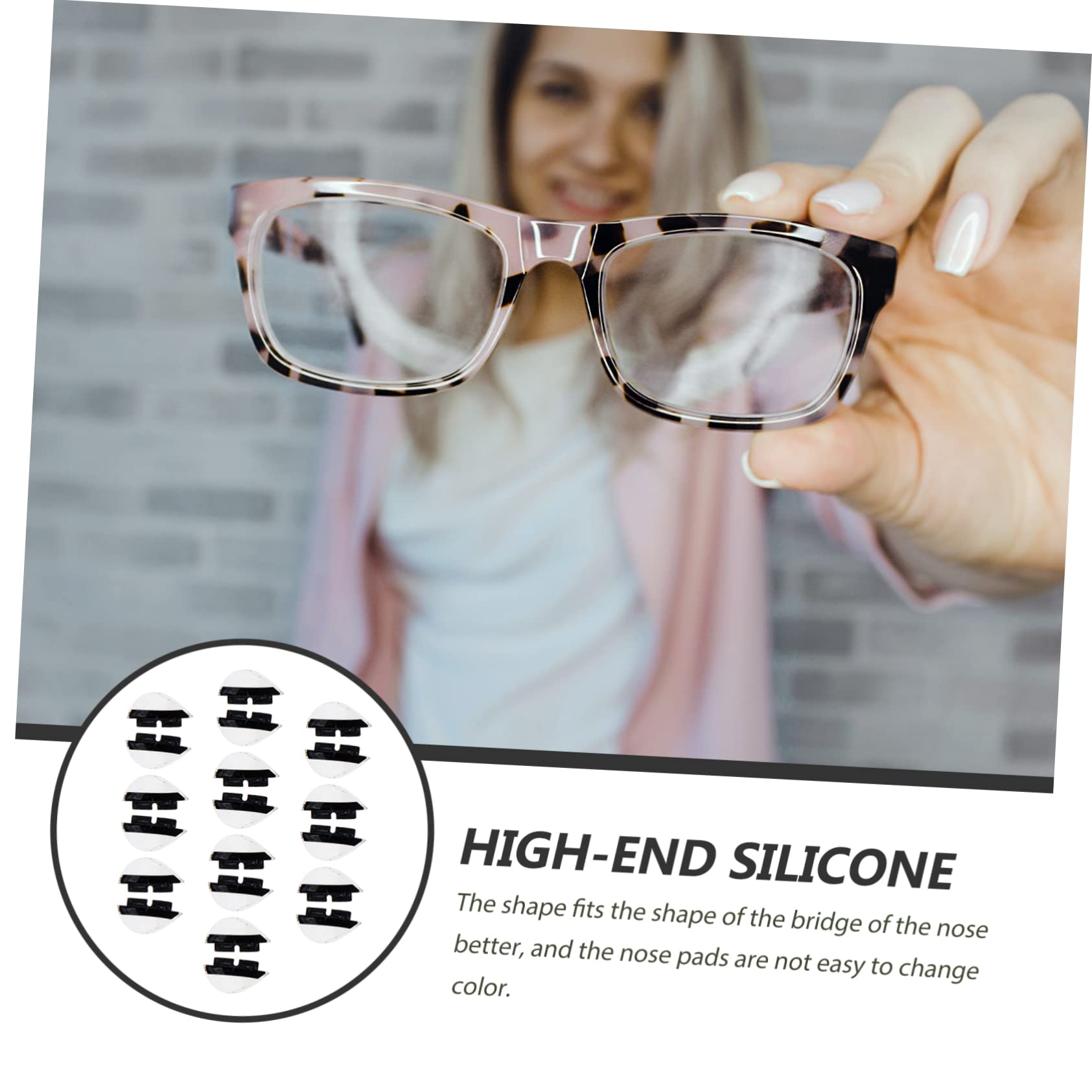 SOLUSTRE 50 Pairs Silicone Nose Pads for Glasses - Anti-Slip Replacement Nose Pads for Eyeglasses, Sunglasses & Reading Glasses - Comfortable Eyewear Accessories for Daily Use, Work & Outdoor Activities