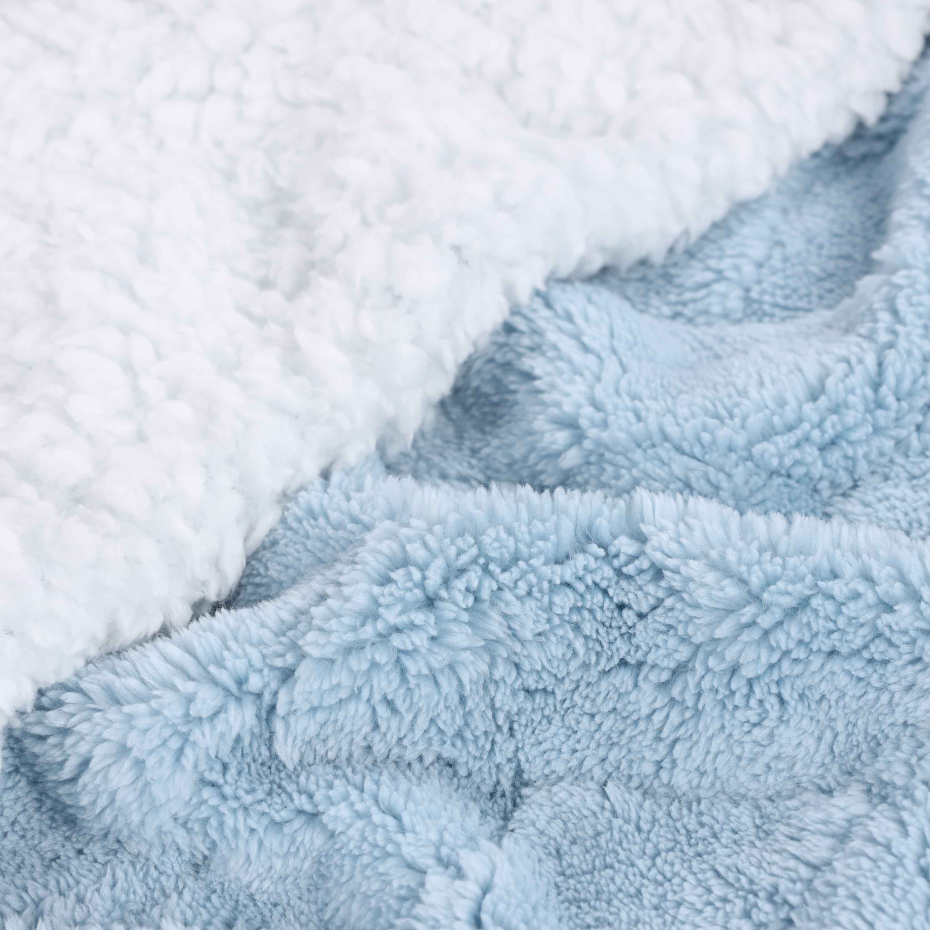 Nuuk Reversible Jacquard Lattice Plush Sherpa Fleece Blanket - Ultra Soft & Warm Winter Throw for Couch, Bed & Travel - Cozy Home Decor Gift for Christmas & Cold Weather