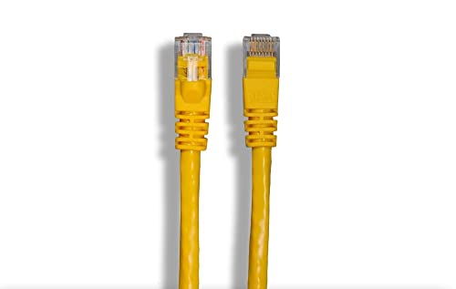 CAT 6 Ethernet Cable 10ft, Unshielded Yellow Network Cable - High-Speed Internet & Gaming, LAN, Home Office, Server Room Use