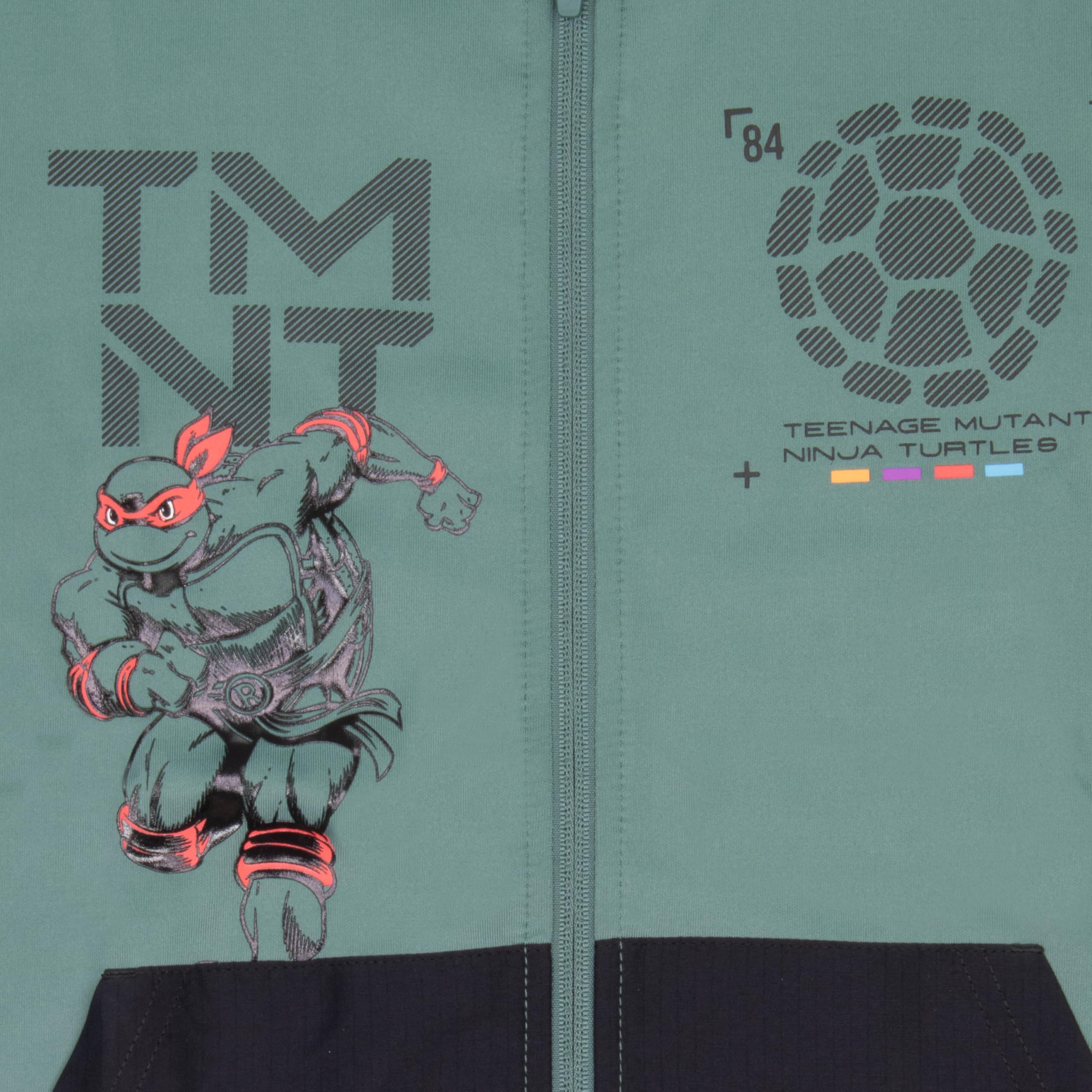 Nickelodeon Teenage Mutant Ninja Turtles Boys 2-Piece Outfit Set - Zip-Up Hoodie & Joggers | TMNT Graphic Sweatshirt & Sweatpants Bundle for Kids | Birthday Gift & Casual Wear