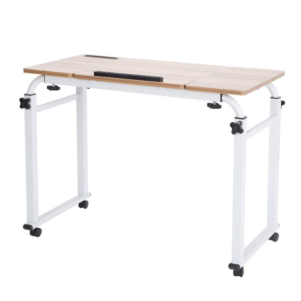 POCREATION Mobile Overbed Desk with Wheels - 31.5