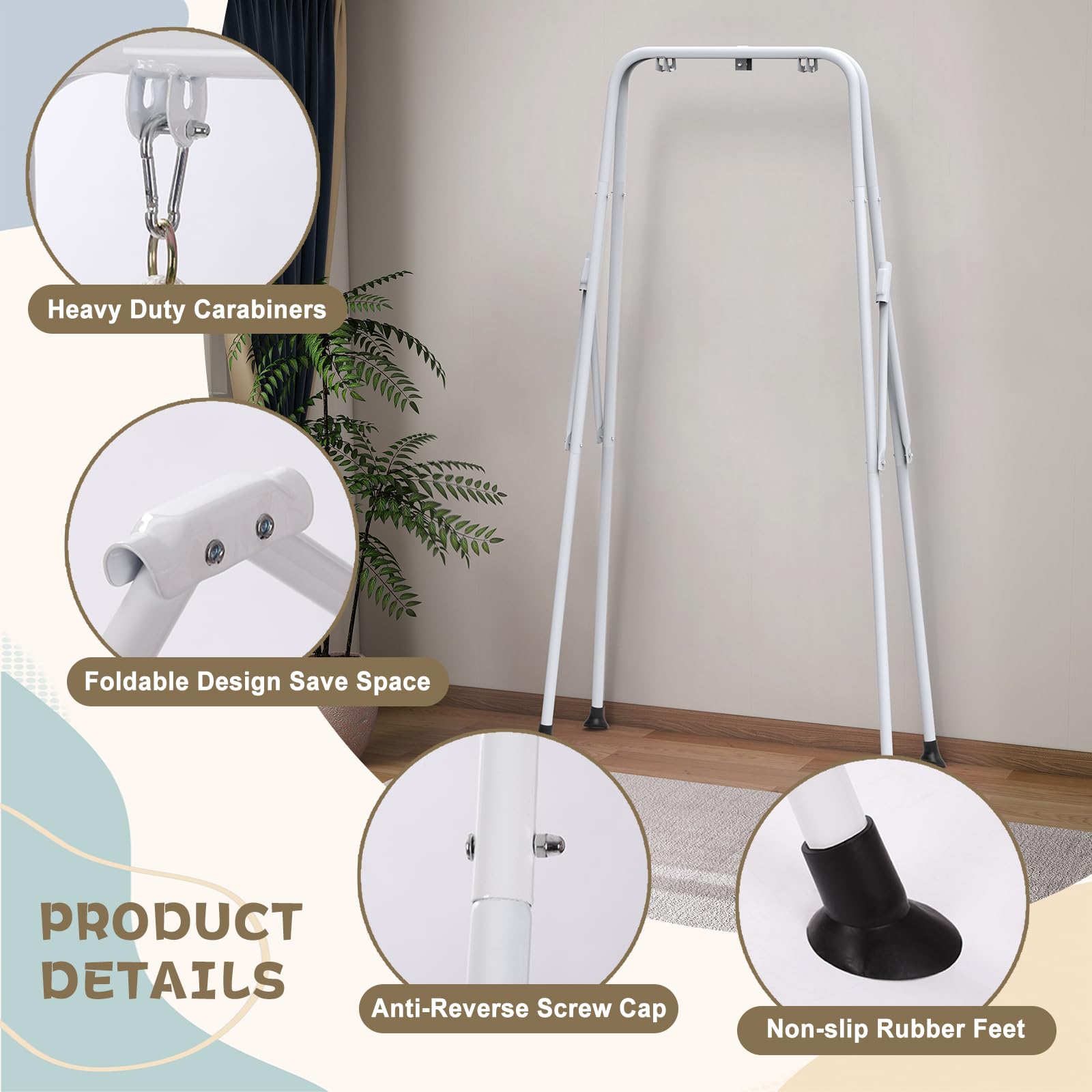 2 in 1 Baby Jumper with Swing - Indoor & Outdoor Toddler Bouncer with Foldable Stand - Perfect for Playtime, Backyard Fun & Nursery Entertainment