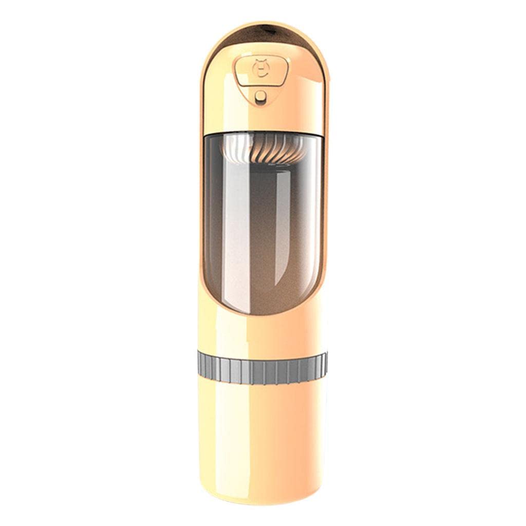 SECRET DESIRE Portable Water Bottle for Dogs & Cats - Travel-Friendly Drinking Dispenser & Food Feeder in Yellow, Ideal for Outdoor Adventures & Daily Walks