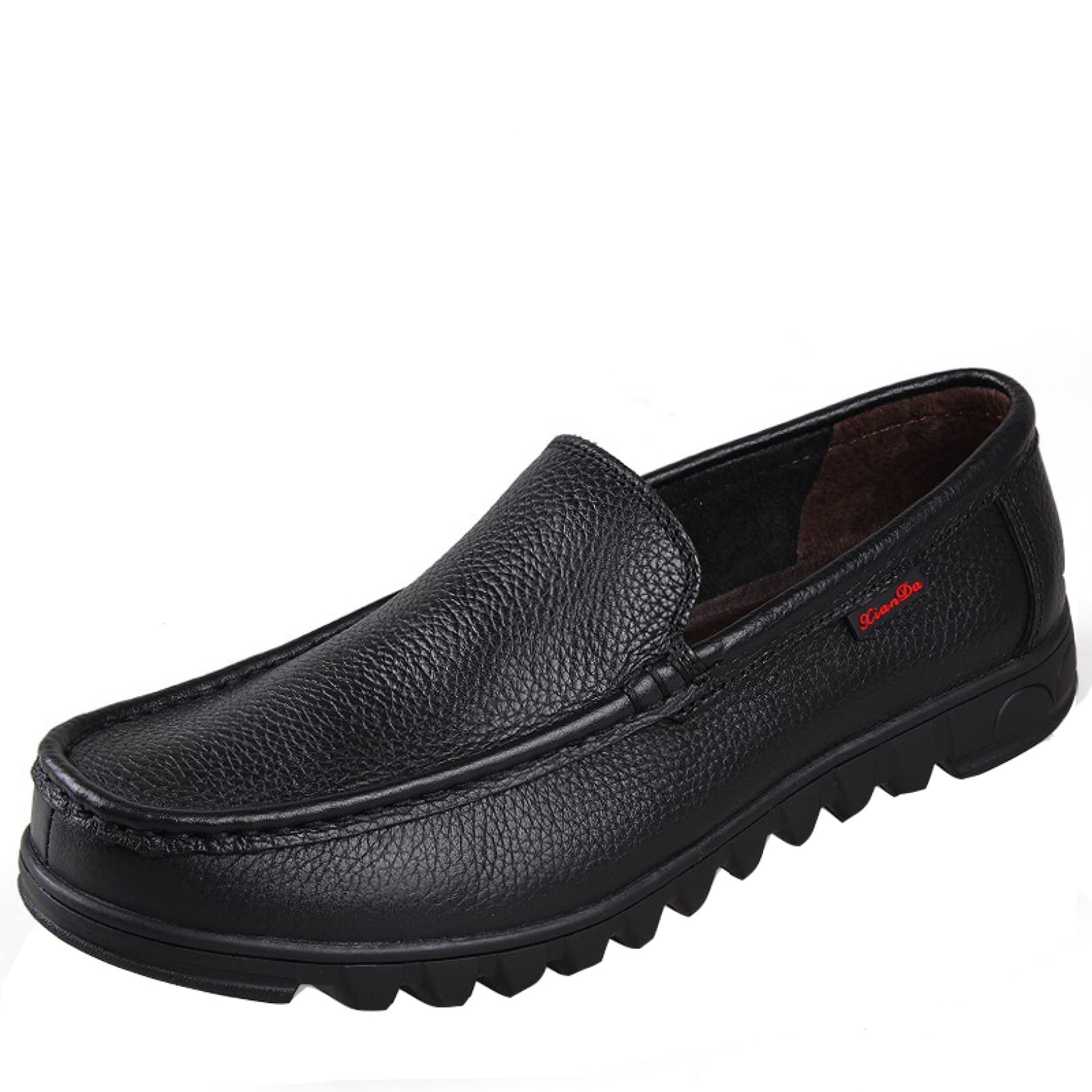 Men's Leather Loafers - Breathable Slip-On Dress Shoes for Summer | Comfortable Hollow Out Boat Shoes for Casual Wear | Perfect for Office, Travel & Outdoor Activities