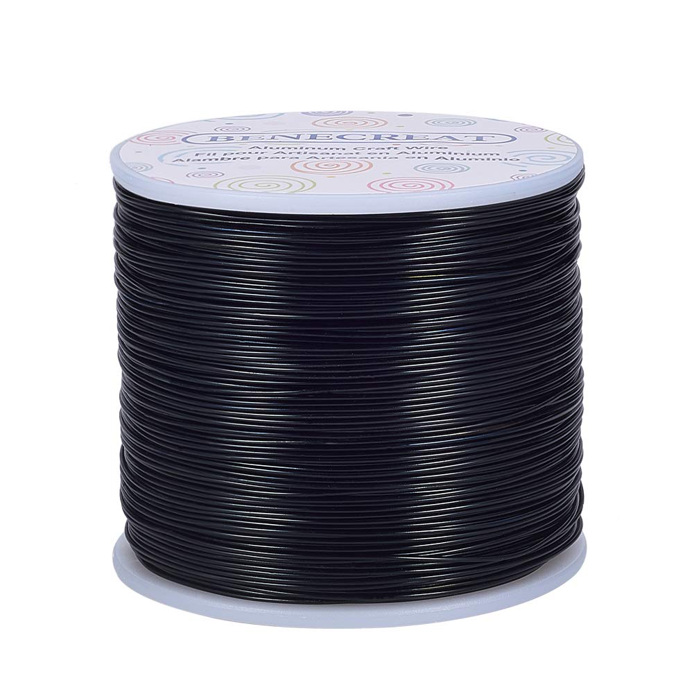 BENECREAT 20 Gauge 770FT Black Anodized Aluminum Wire for Jewelry Making, Beading, Floral Arrangements, Gem Wrapping, Model Crafts, DIY Home Decor, Garden Art, and Gift Packaging