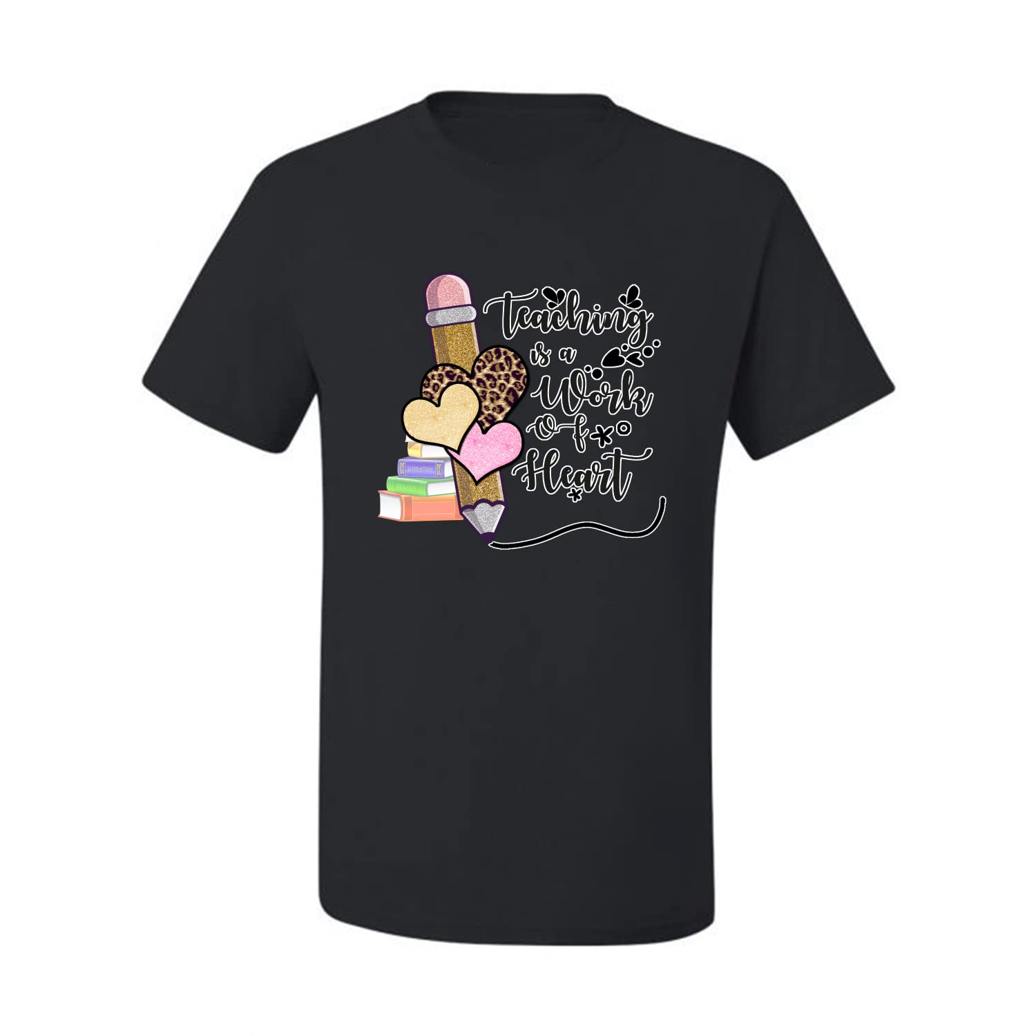 Wild Bobby Teaching is a Work of Heart Pop Culture Graphic T-Shirt for Men | Funny Teacher Apparel & Casual Wear | Perfect for Educators, School Events & Everyday Outfits