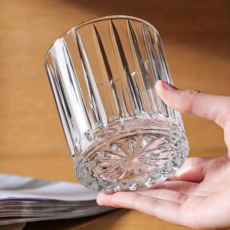 Ripple Harmony Ribbed Glassware Set - Elegant Drinking Glasses for Wine, Cocktails & Juice - Perfect for Parties, Weddings & Home Decor